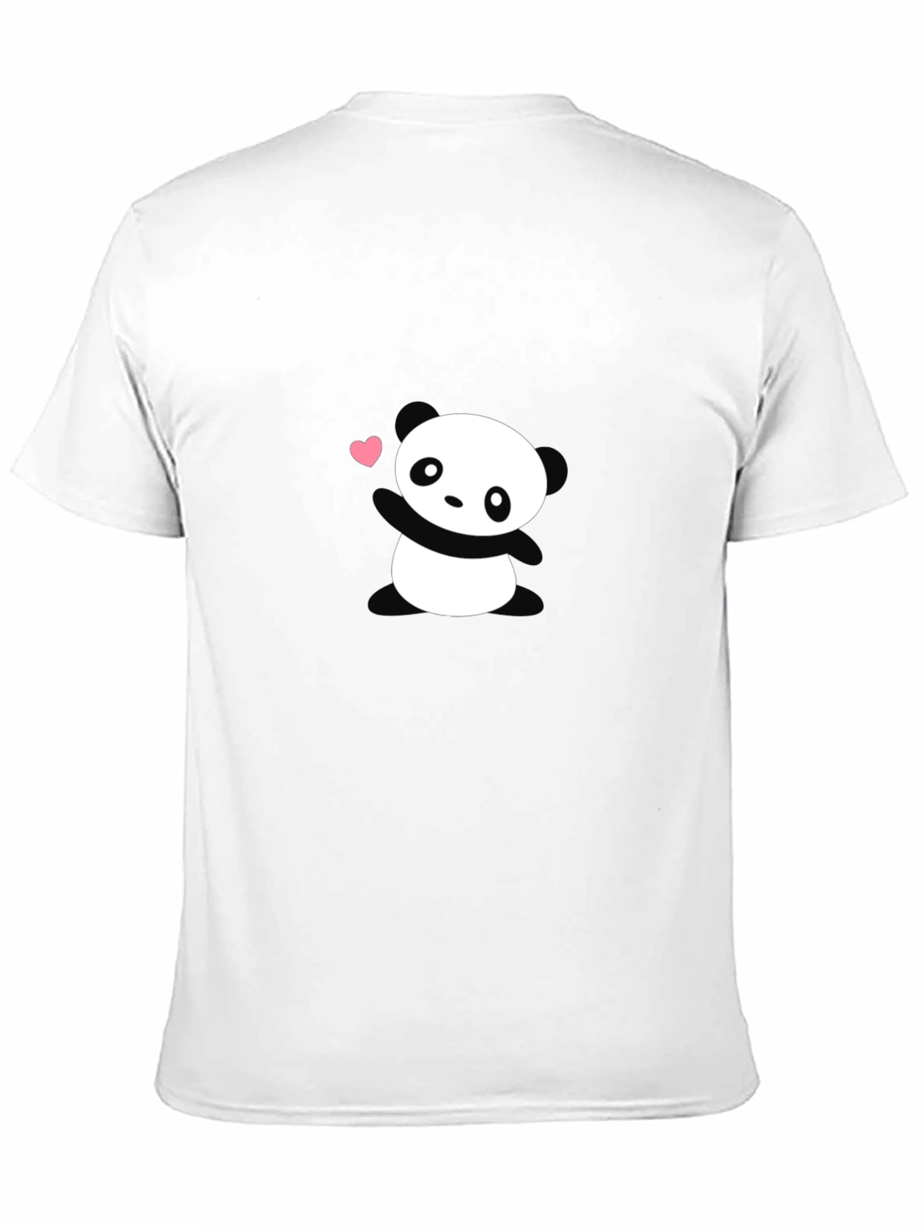 Black Cute Panda Heart Graphic Black T-Shirt view 11