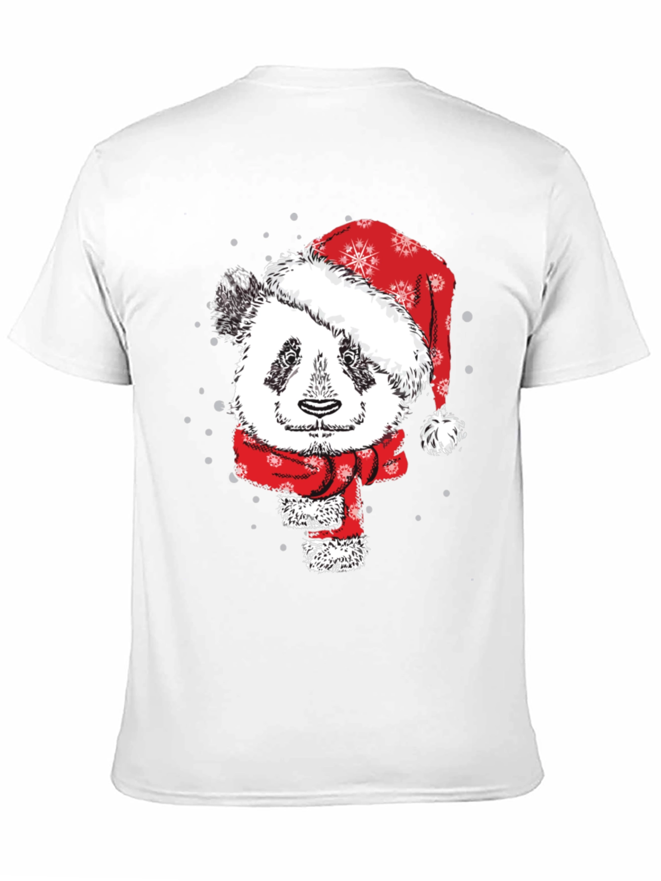 Black Festive Panda Christmas T-Shirt view 11