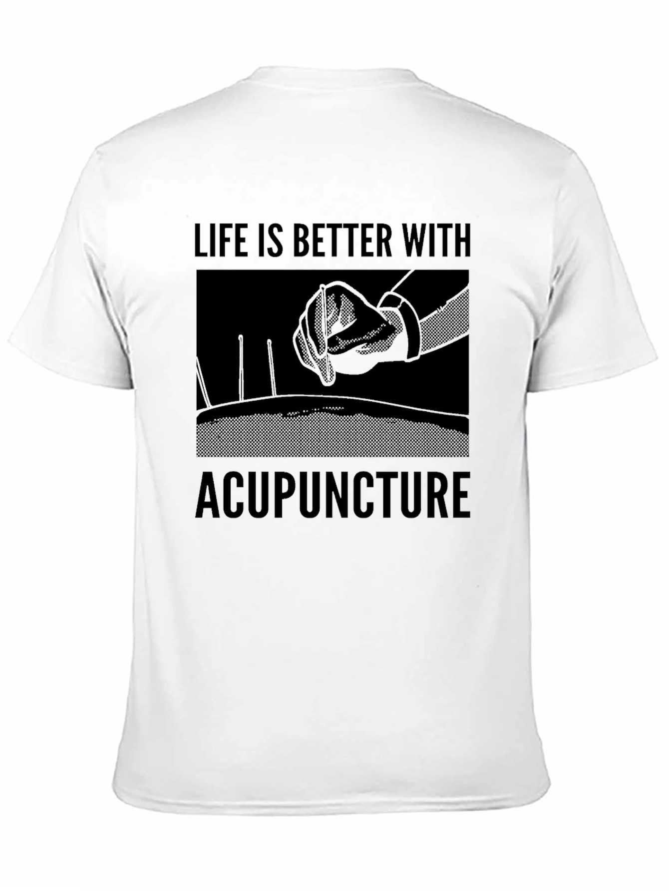 Black Acupuncture Life T-Shirt - Premium Cotton Blend view 11