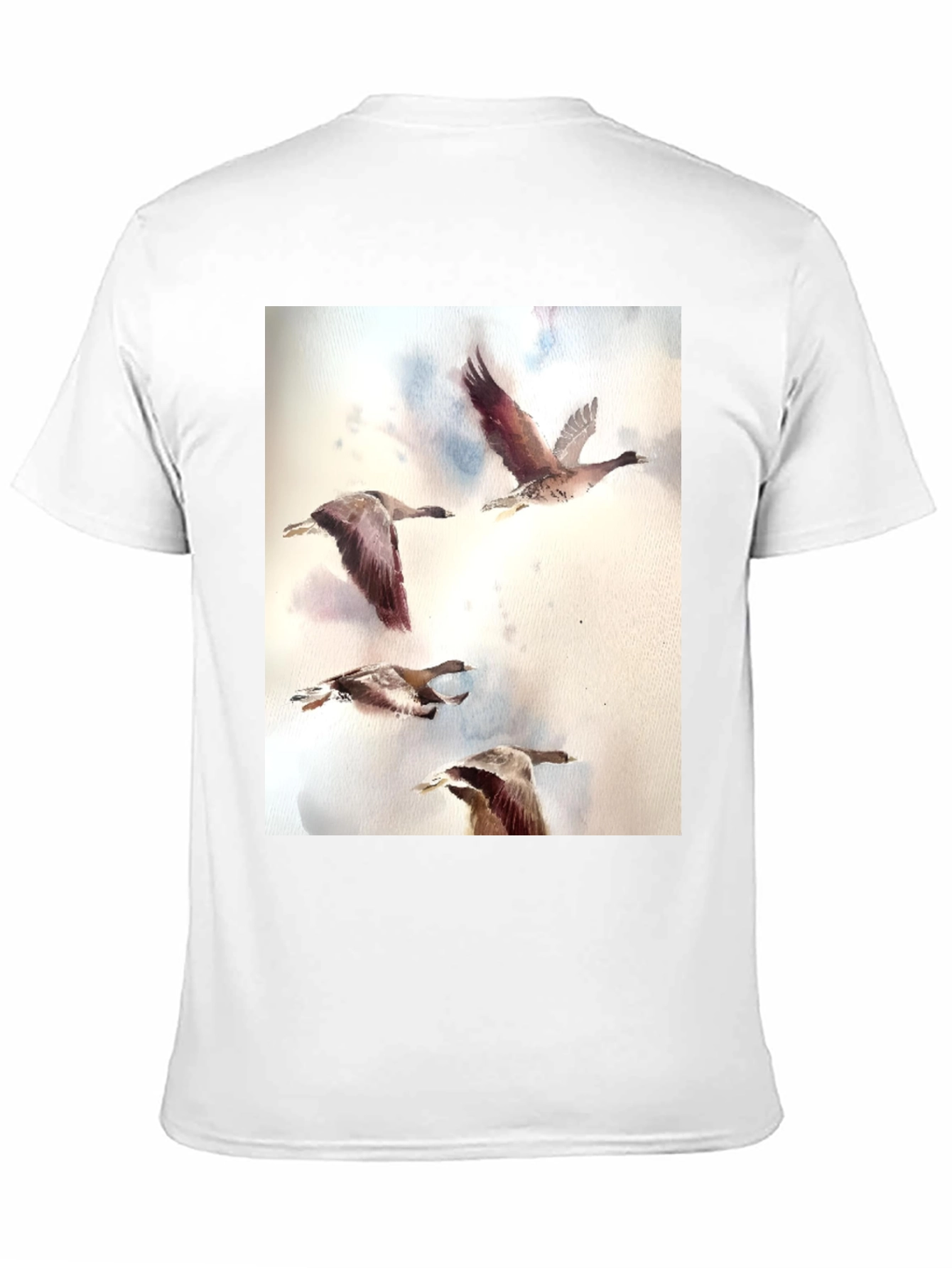 Black Watercolor Ducks Black T-Shirt view 11