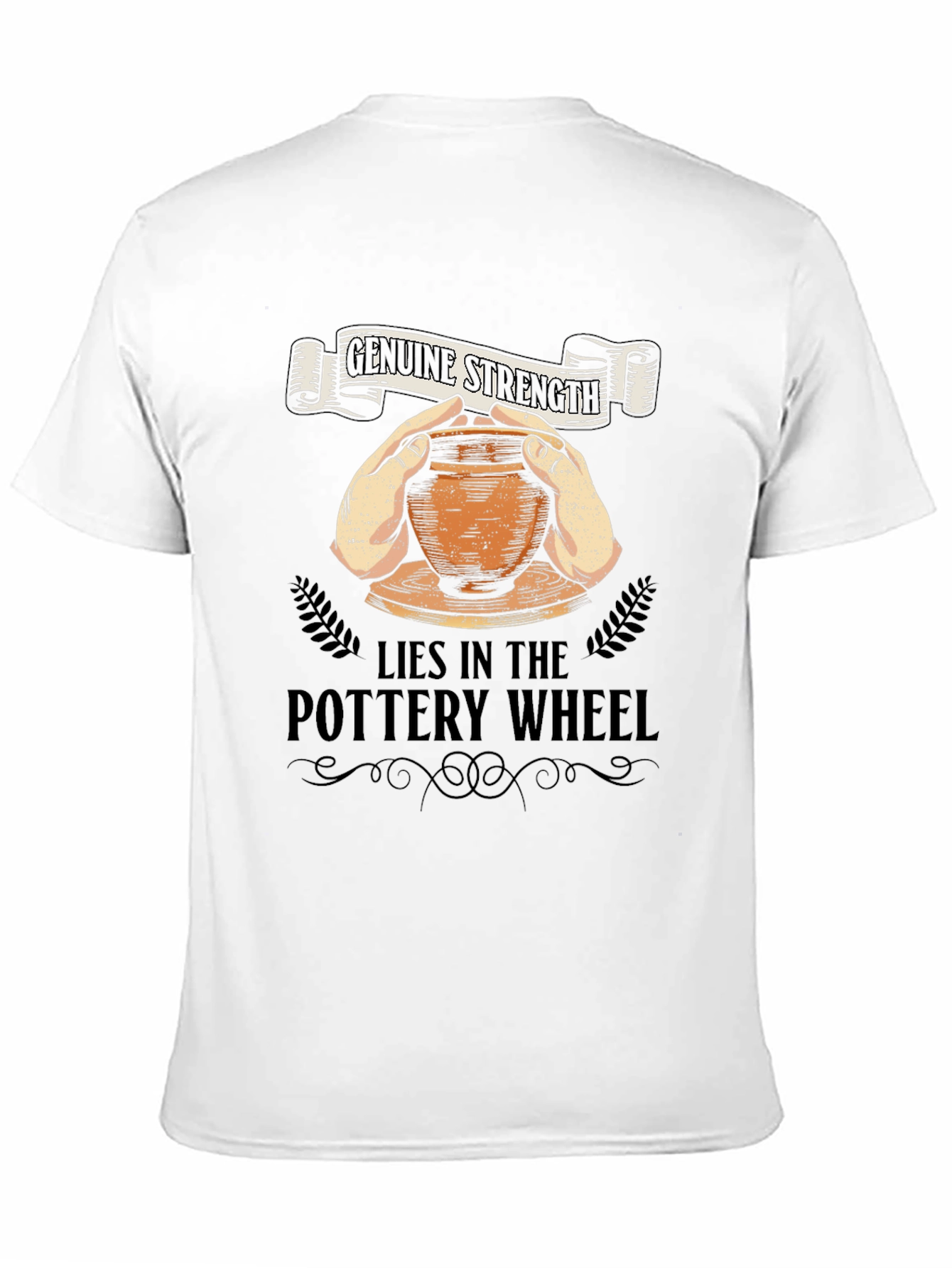 Black Genuine Strength Pottery Wheel T-Shirt view 11