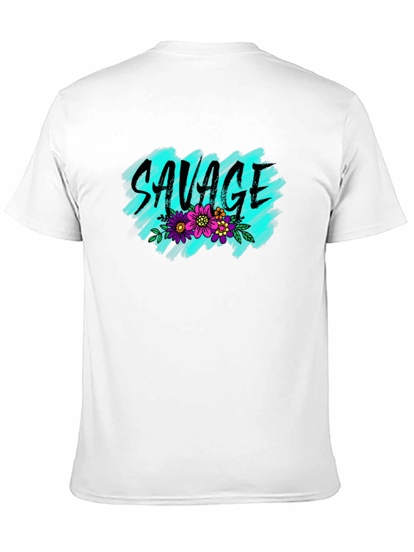 Black Savage Floral Graphic Tee - Trendy Black T-Shirt view 11