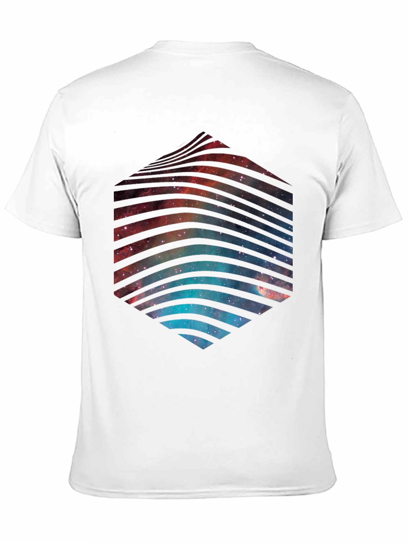 Black Cosmic Hex T-Shirt - Galaxy Space Design view 11