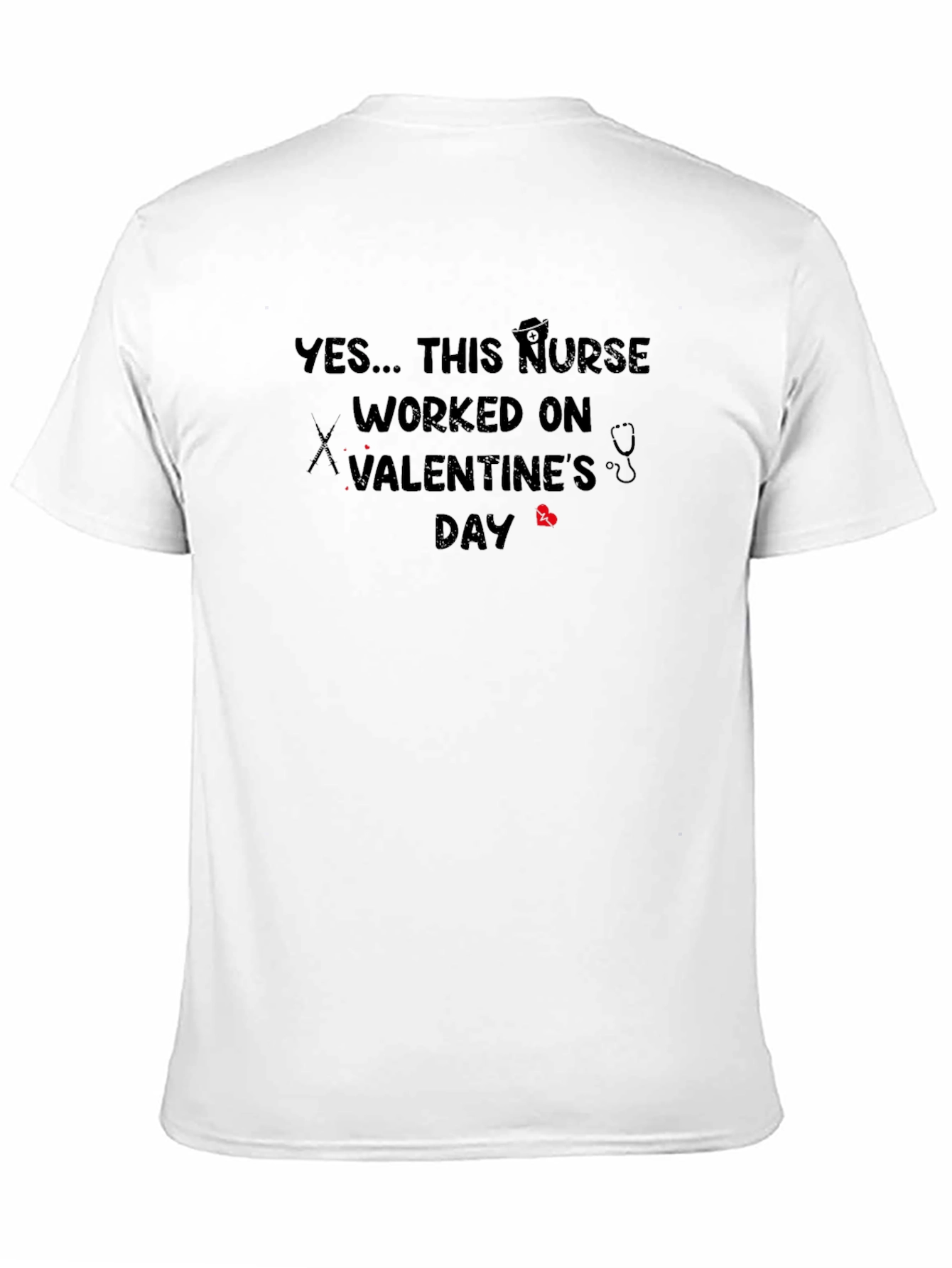 Black Valentine's Day Nurse T-Shirt view 11