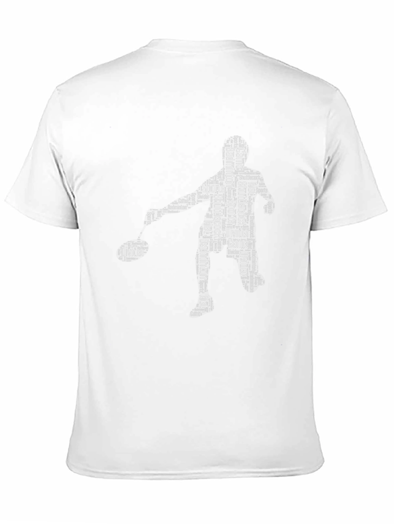 Black Badminton Sports Word Art Graphic T-Shirt view 11