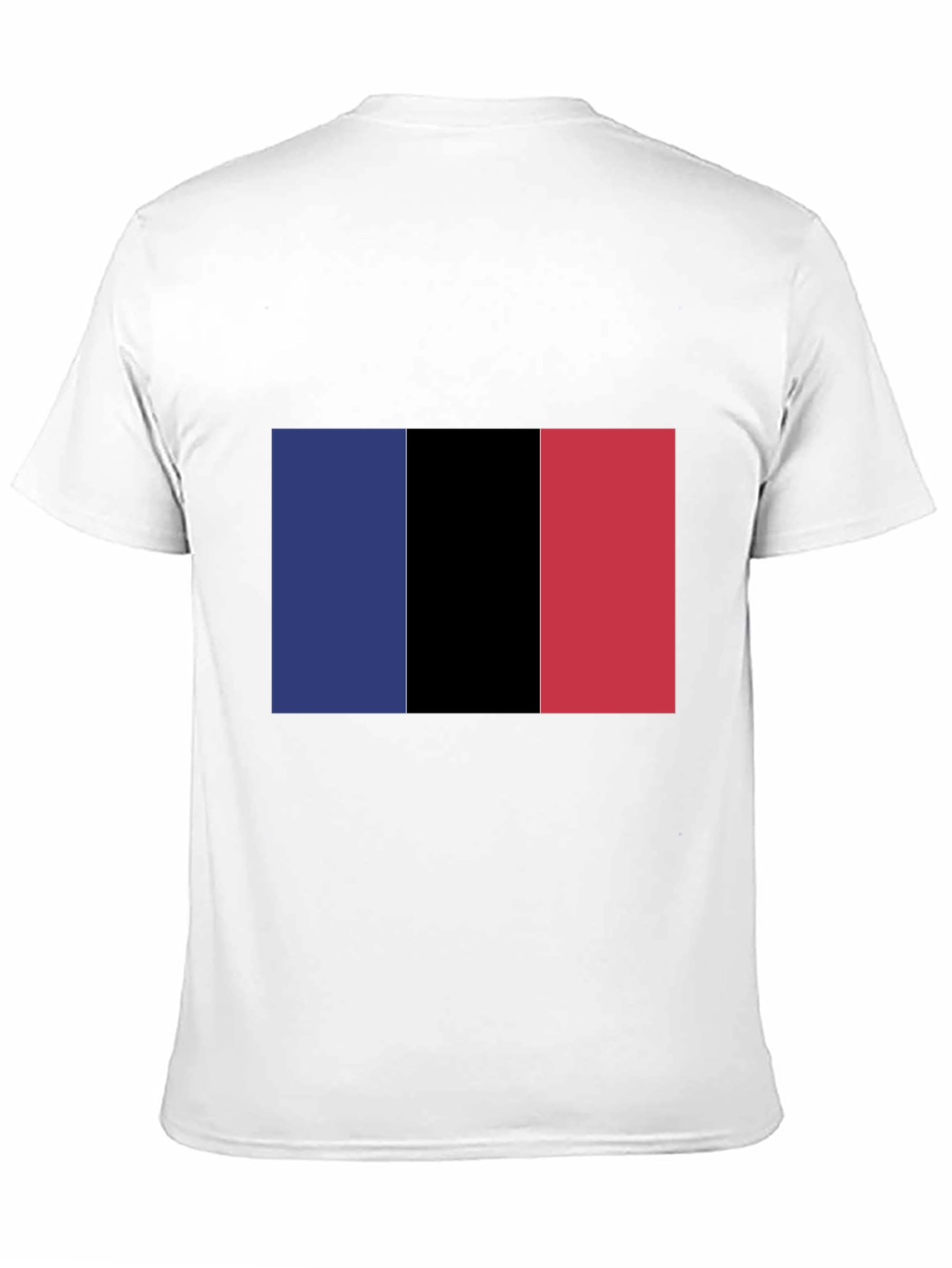 Black Graphic Tee with Vertical Color Block Design view 11