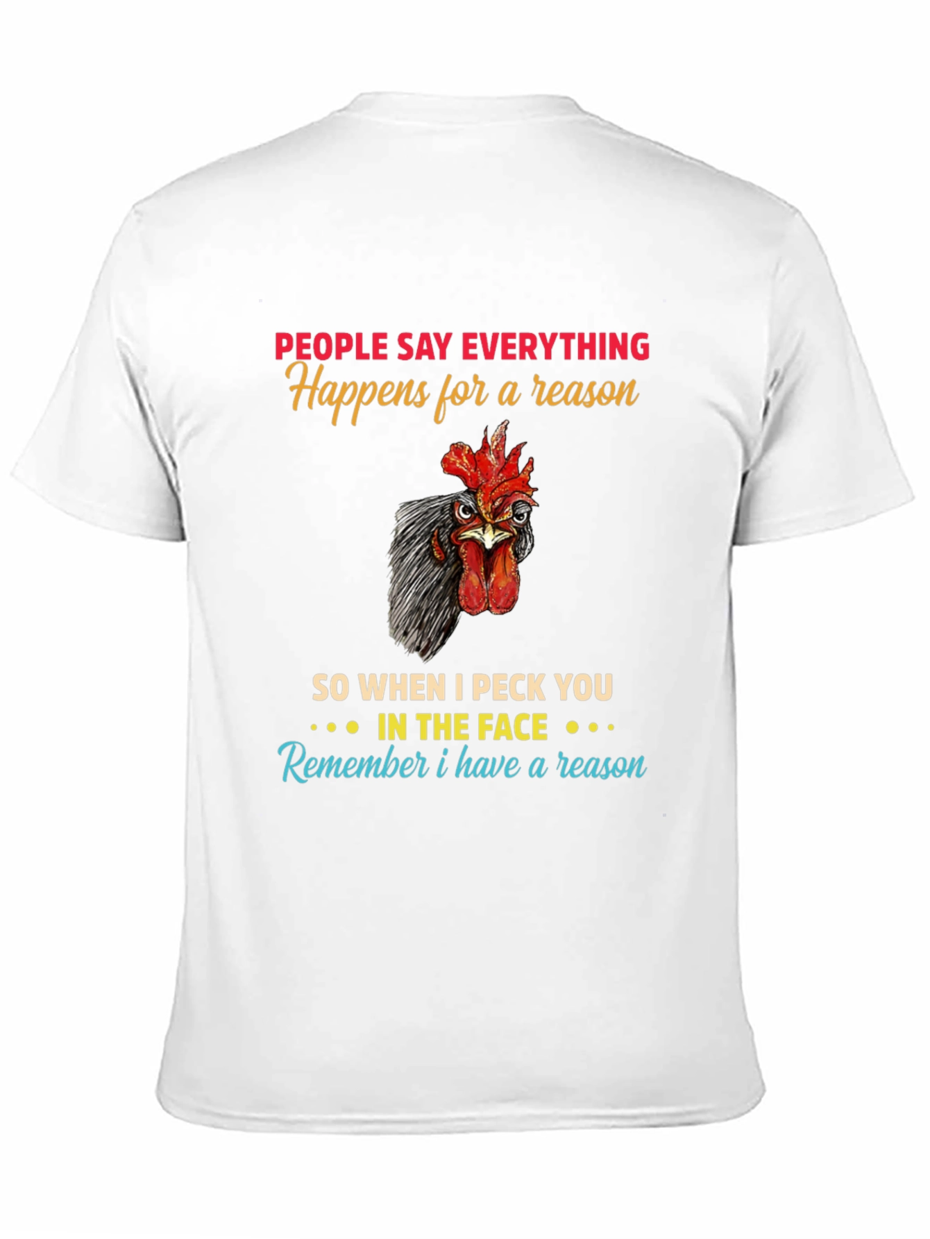 Black Funny Chicken Peck You in The Face T-Shirt view 11