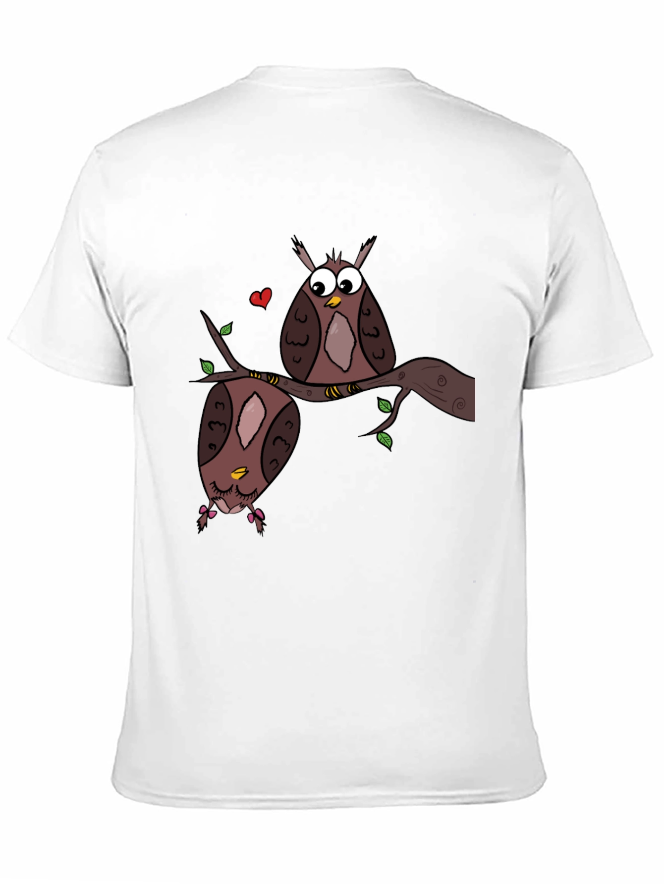 Black Owl Love Graphic Tee - Black Unisex T-Shirt view 11