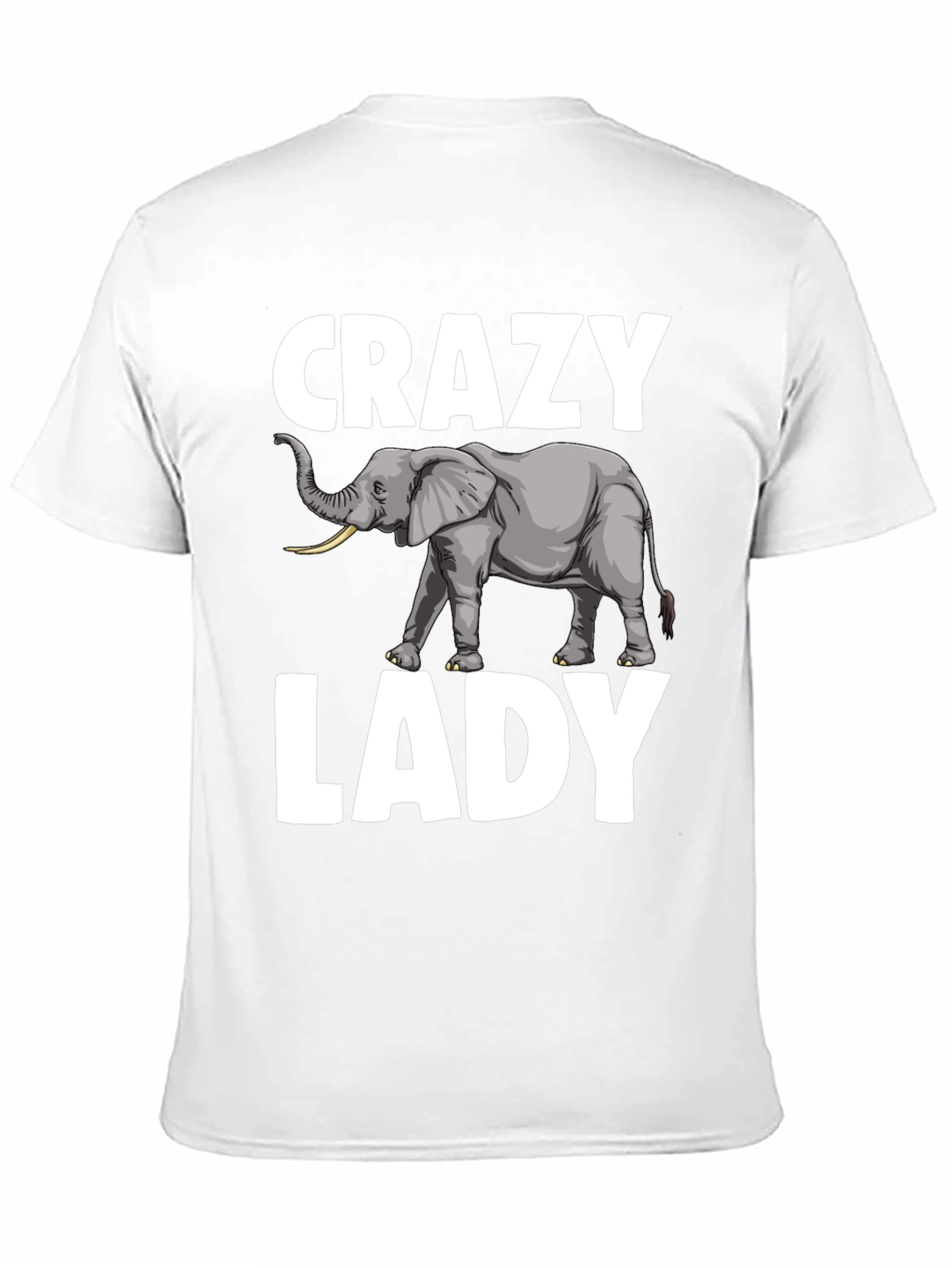Black Crazy Elephant Lady T-Shirt - Novelty Graphic Tee view 11