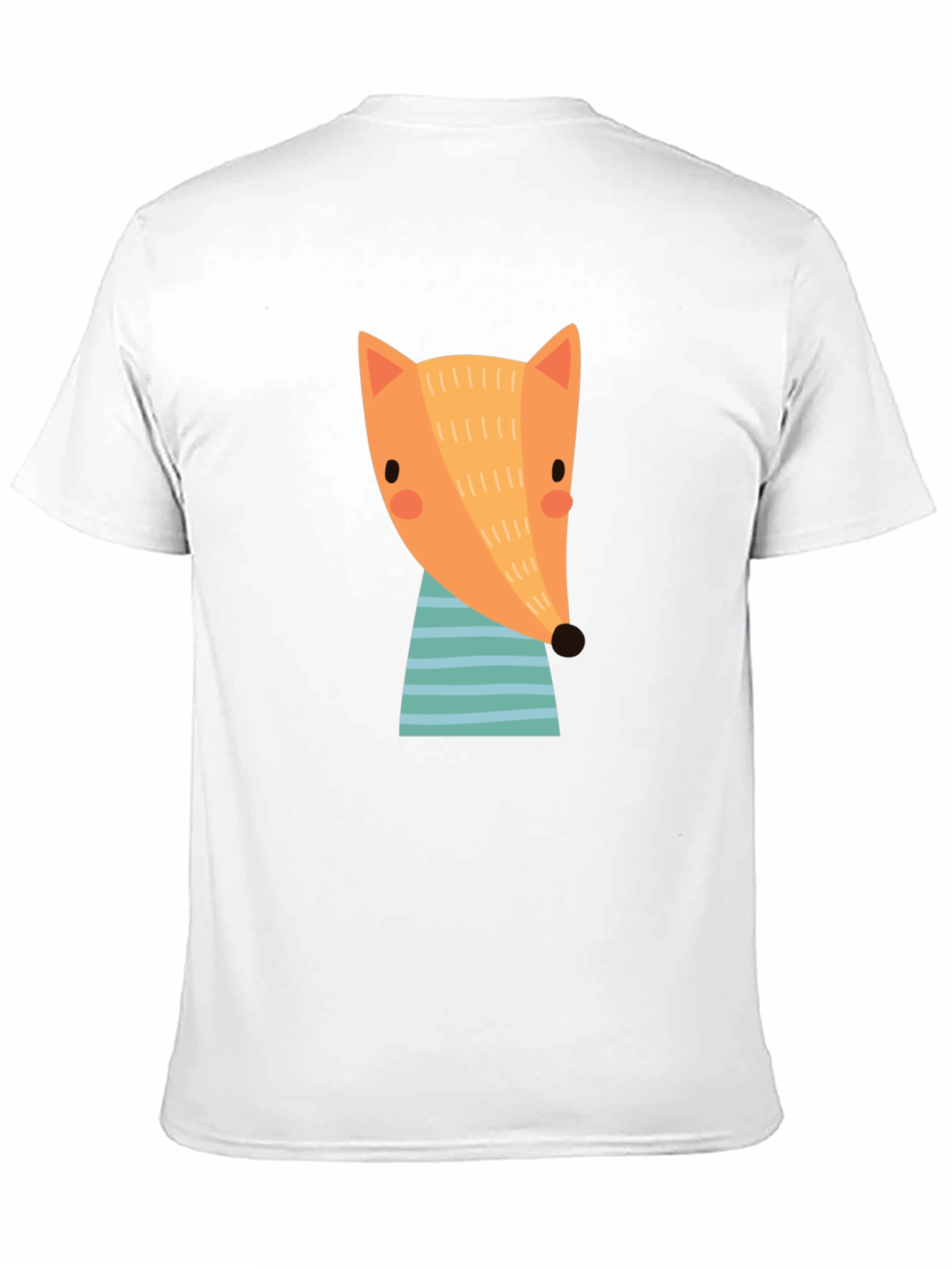 Black Cartoon Fox Graphic T-Shirt - Black Crew Neck view 11