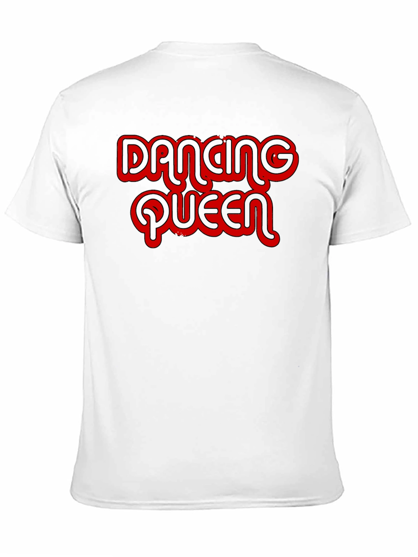 Black Dancing Queen T-Shirt - Retro Red Graphic on Black Cotton Tee view 11