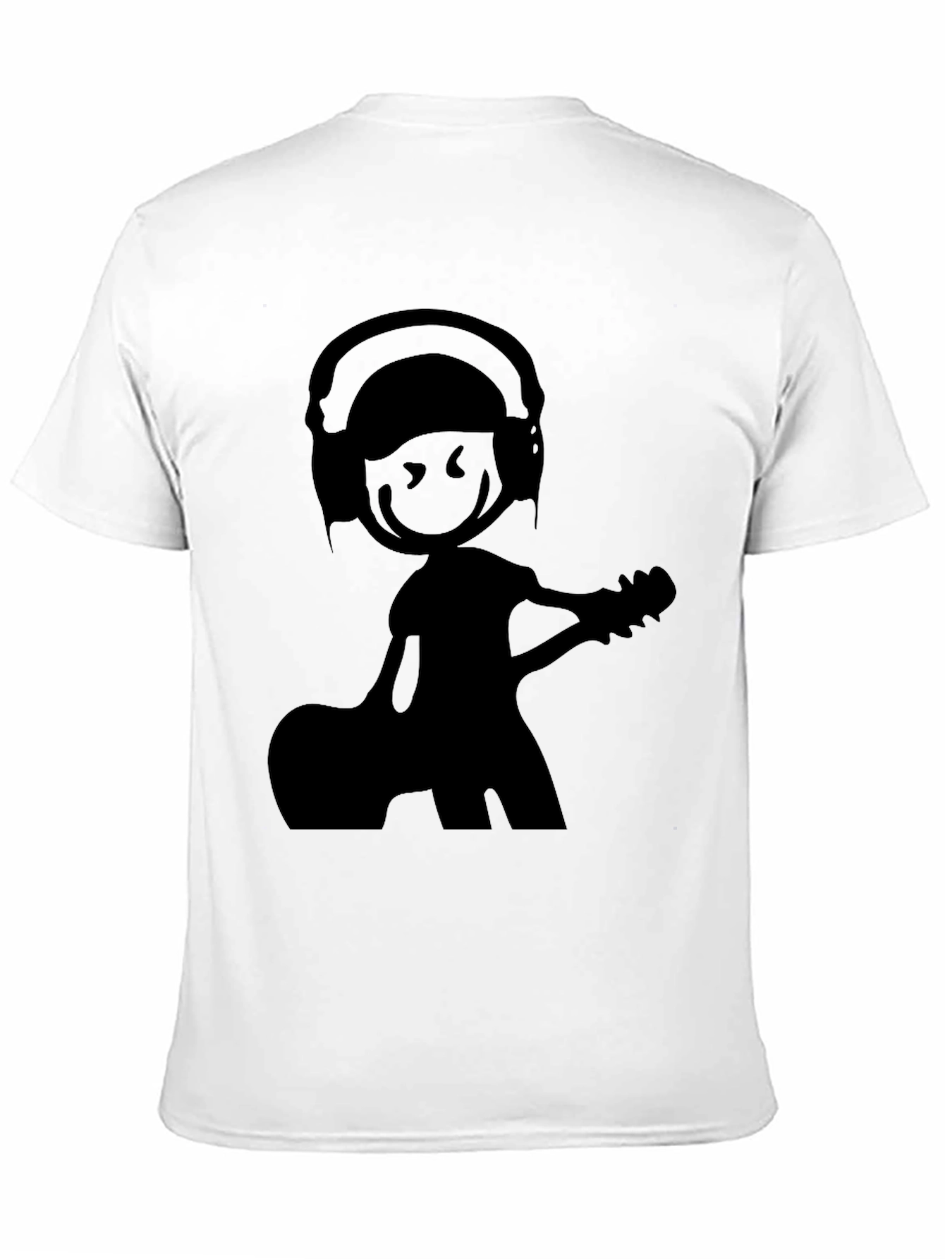 Black Stick Figure Musician T-Shirt view 11