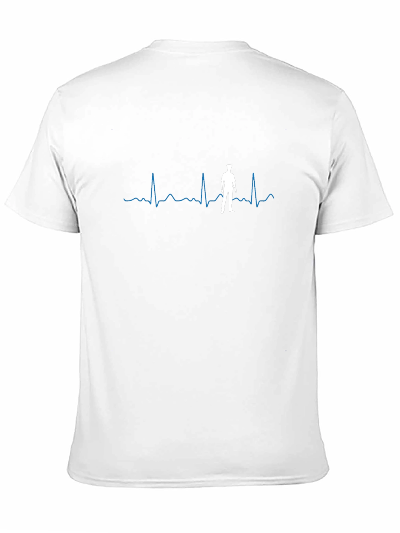 Black Police Officer Heartbeat T-Shirt - Black view 11
