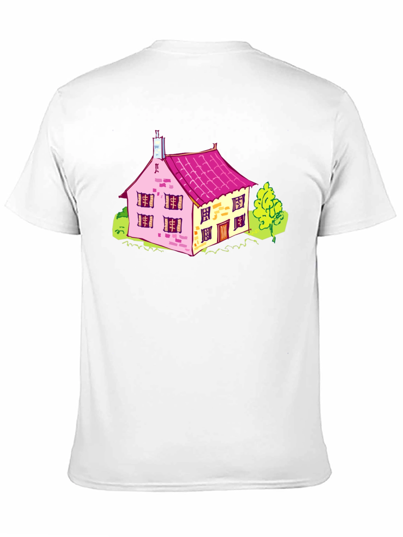 Black Cartoon House Graphic T-Shirt view 11