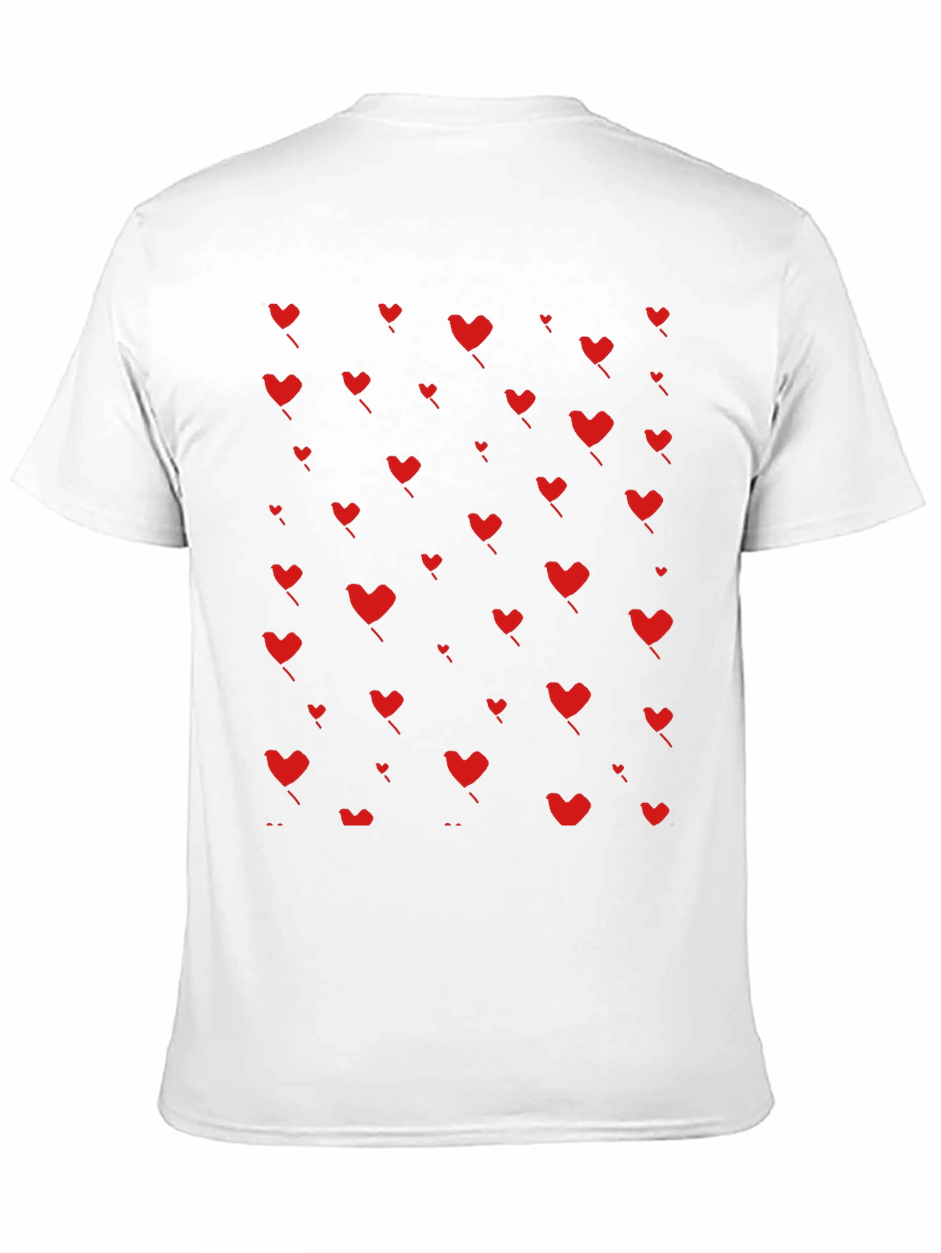 Black Heart Pattern T-Shirt - Black view 11