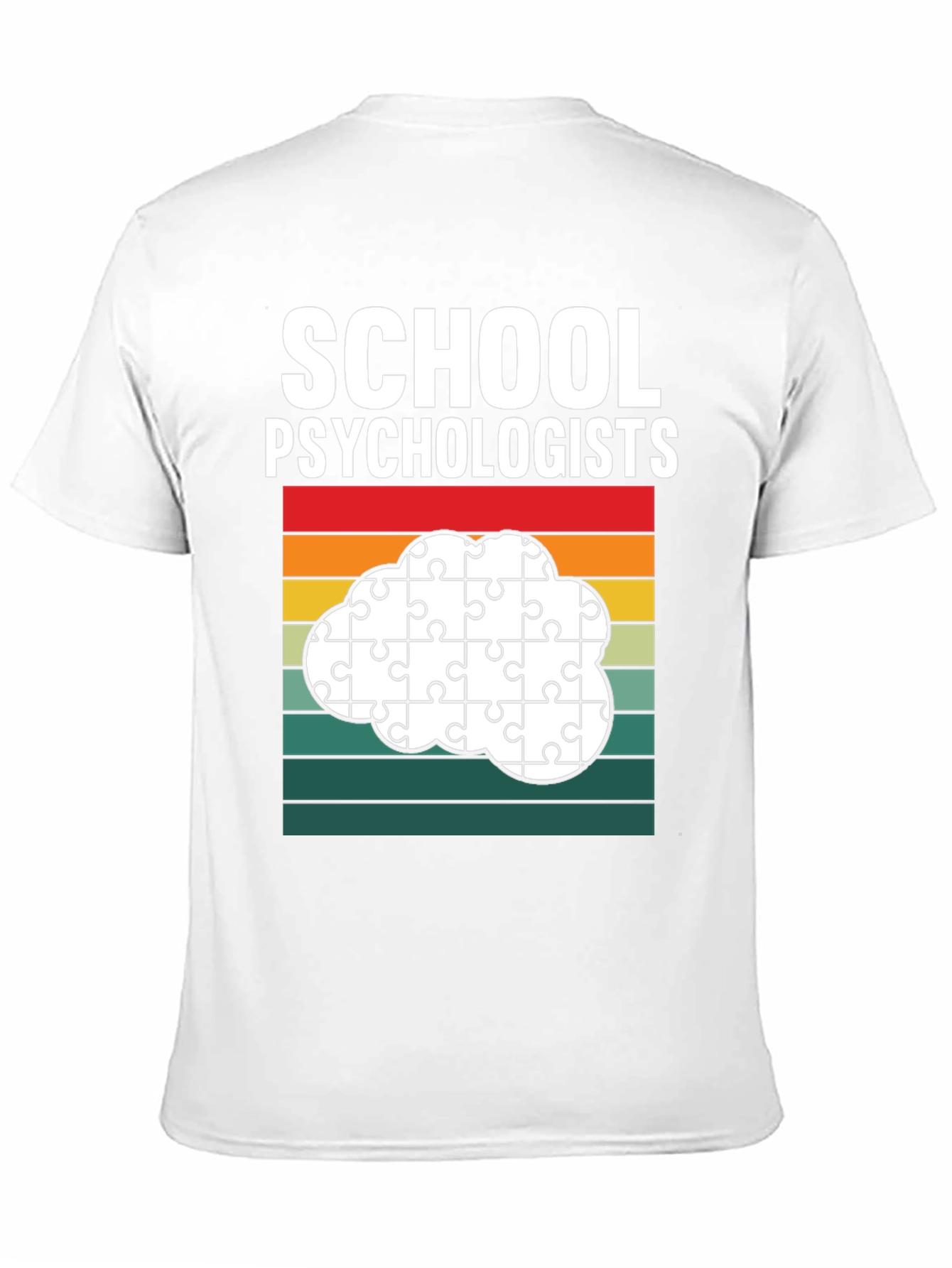 Black School Psychologist Puzzle Piece Cloud T-Shirt view 11