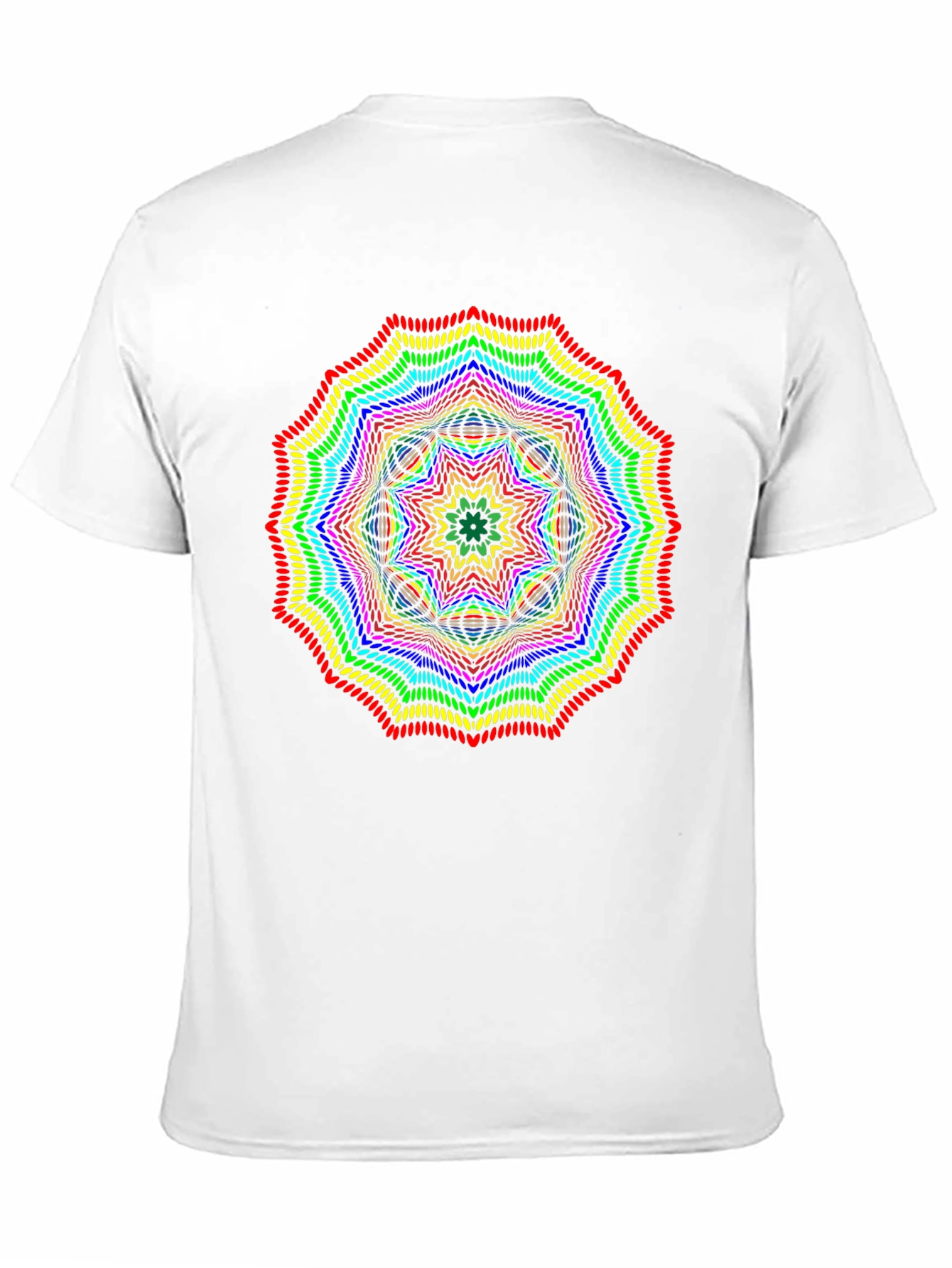 Black Rainbow Mandala Graphic Black T-Shirt view 11
