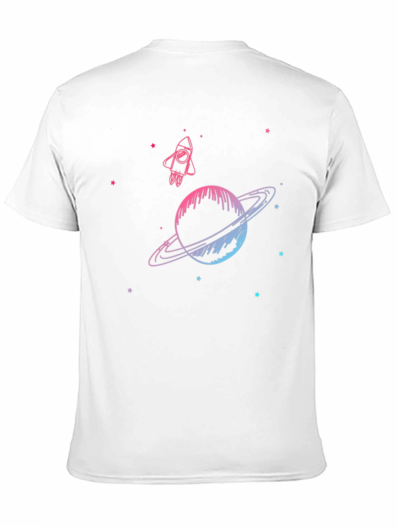 Black Space Rocket & Planet Graphic Tee - Black view 11