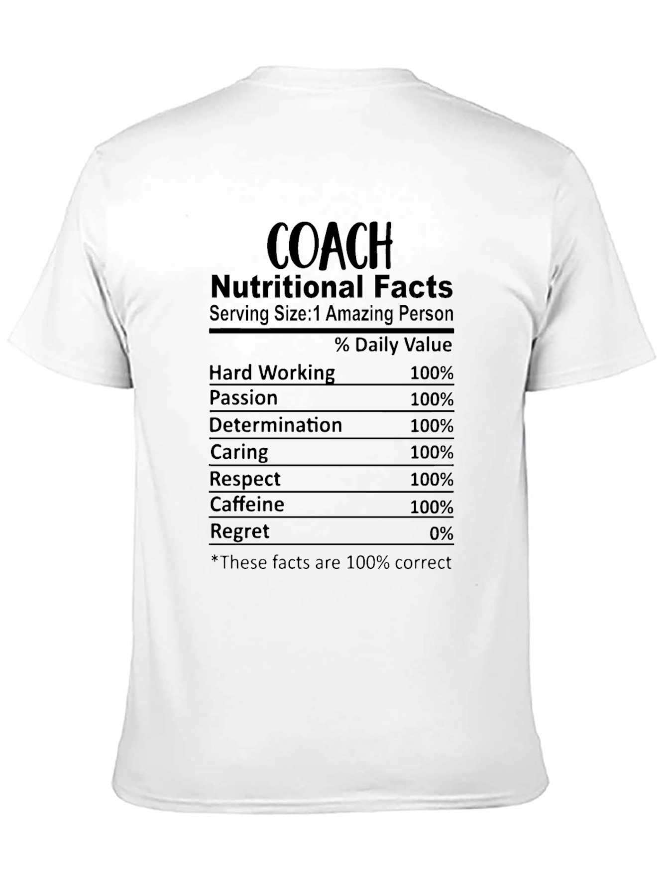 Black Coach Nutritional Facts Graphic T-Shirt view 11