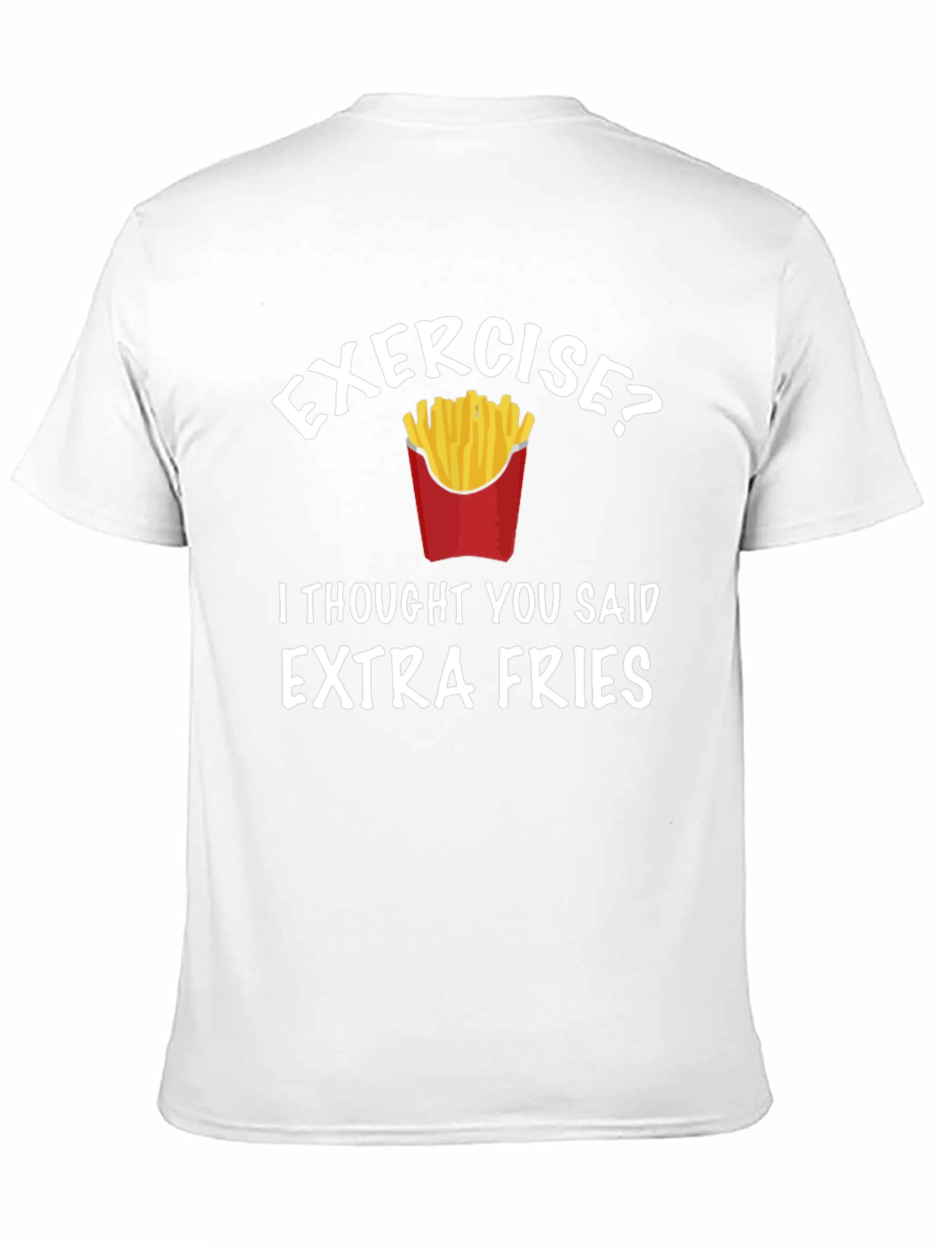 Black Funny "Extra Fries" Graphic T-Shirt view 11