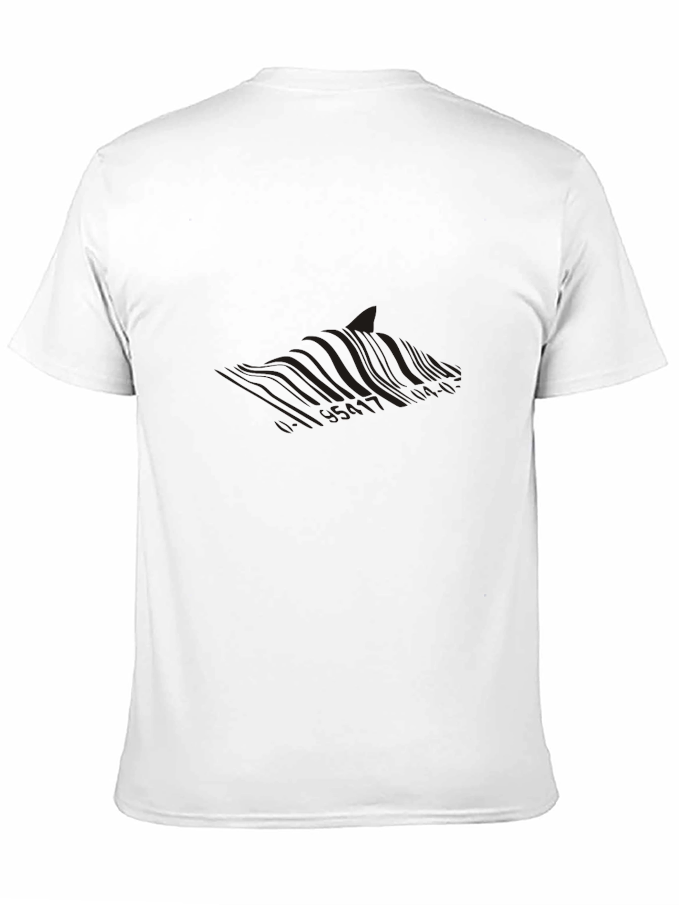 Black Men's Black Graphic Tee - Subtle Wave Design view 11