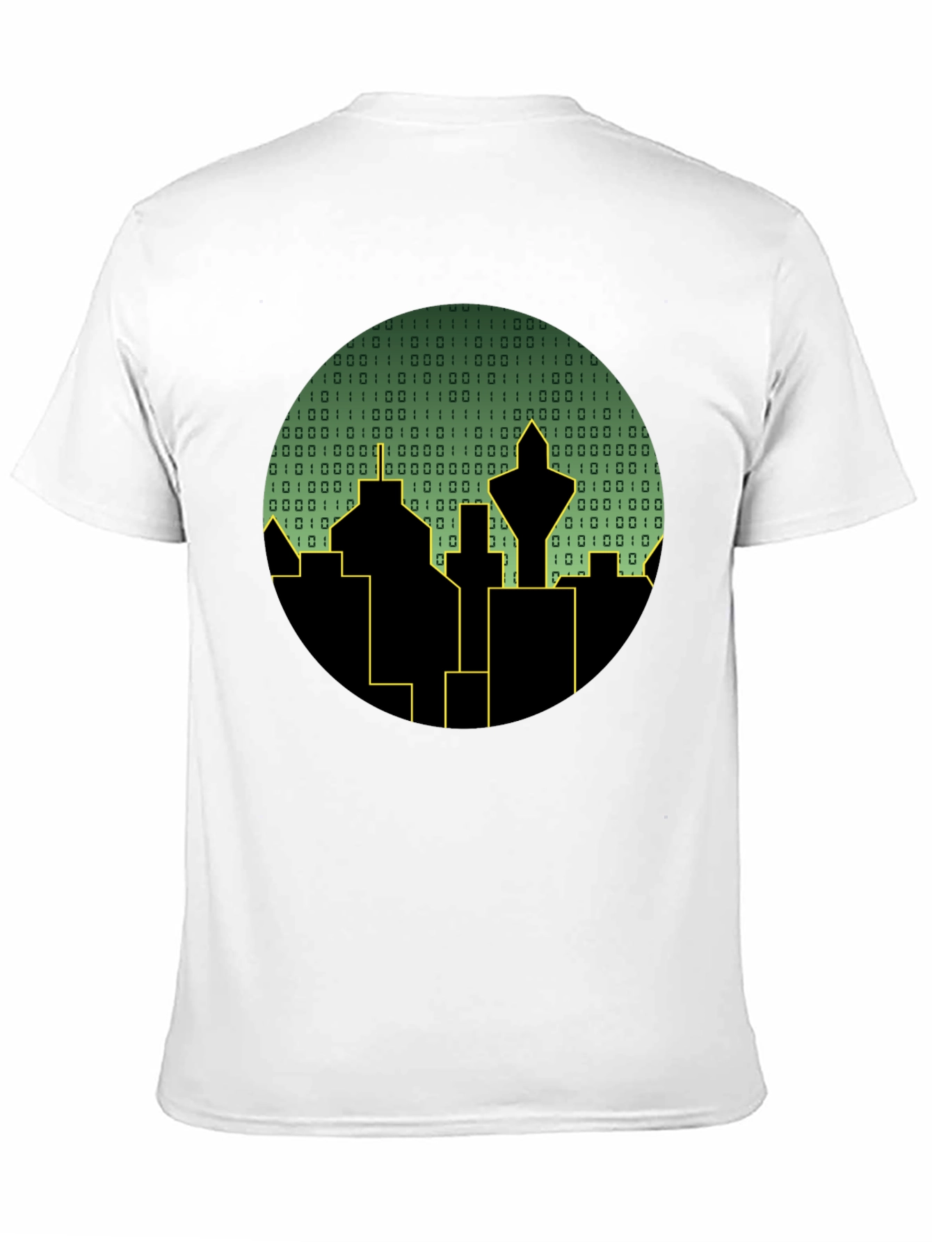 Black Tech City T-Shirt - Binary Skyline view 11
