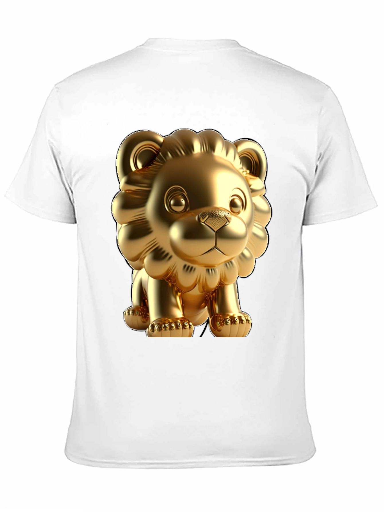 Black Golden Lion Graphic Tee - Bold Black Cotton T-Shirt view 11