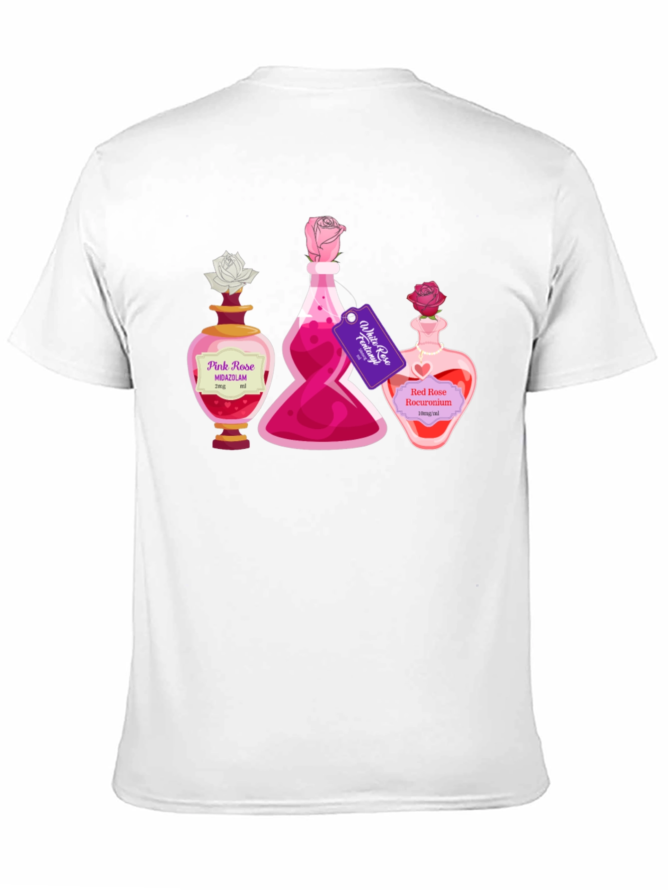 Black Potion Bottle Roses Graphic T-Shirt view 11