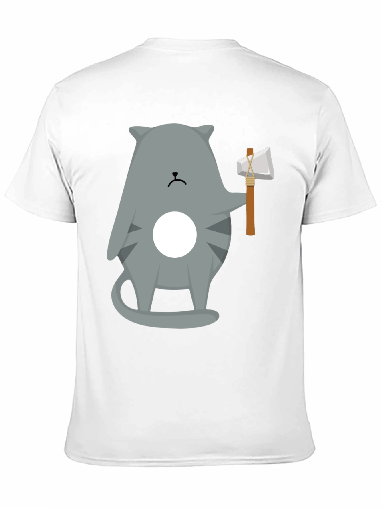 Black Cool Cat Axe T-Shirt - Funny Graphic Tee view 11
