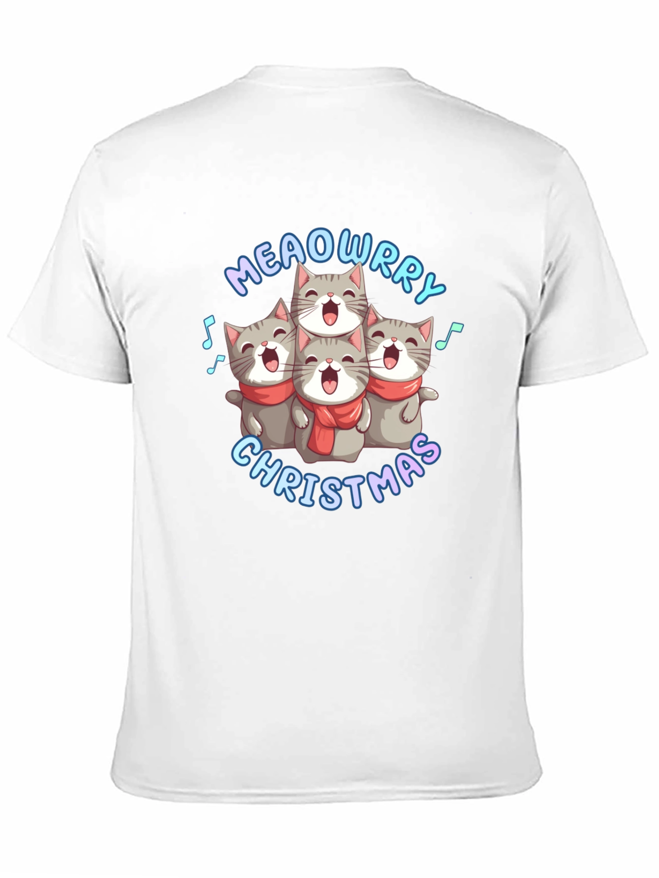 Black Meowrry Christmas Cat Choir T-Shirt view 11