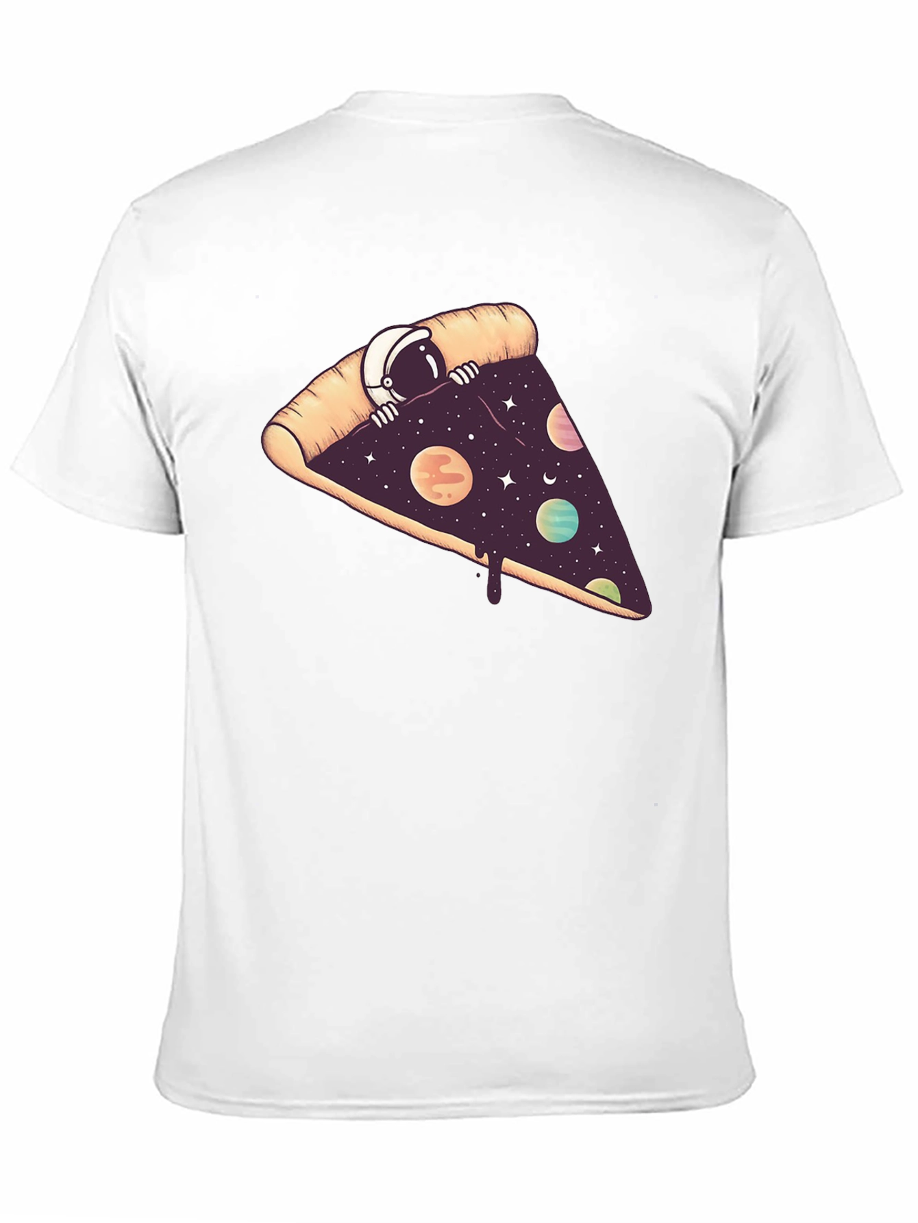 Black Cosmic Pizza T-Shirt - Space Astronaut Design view 11