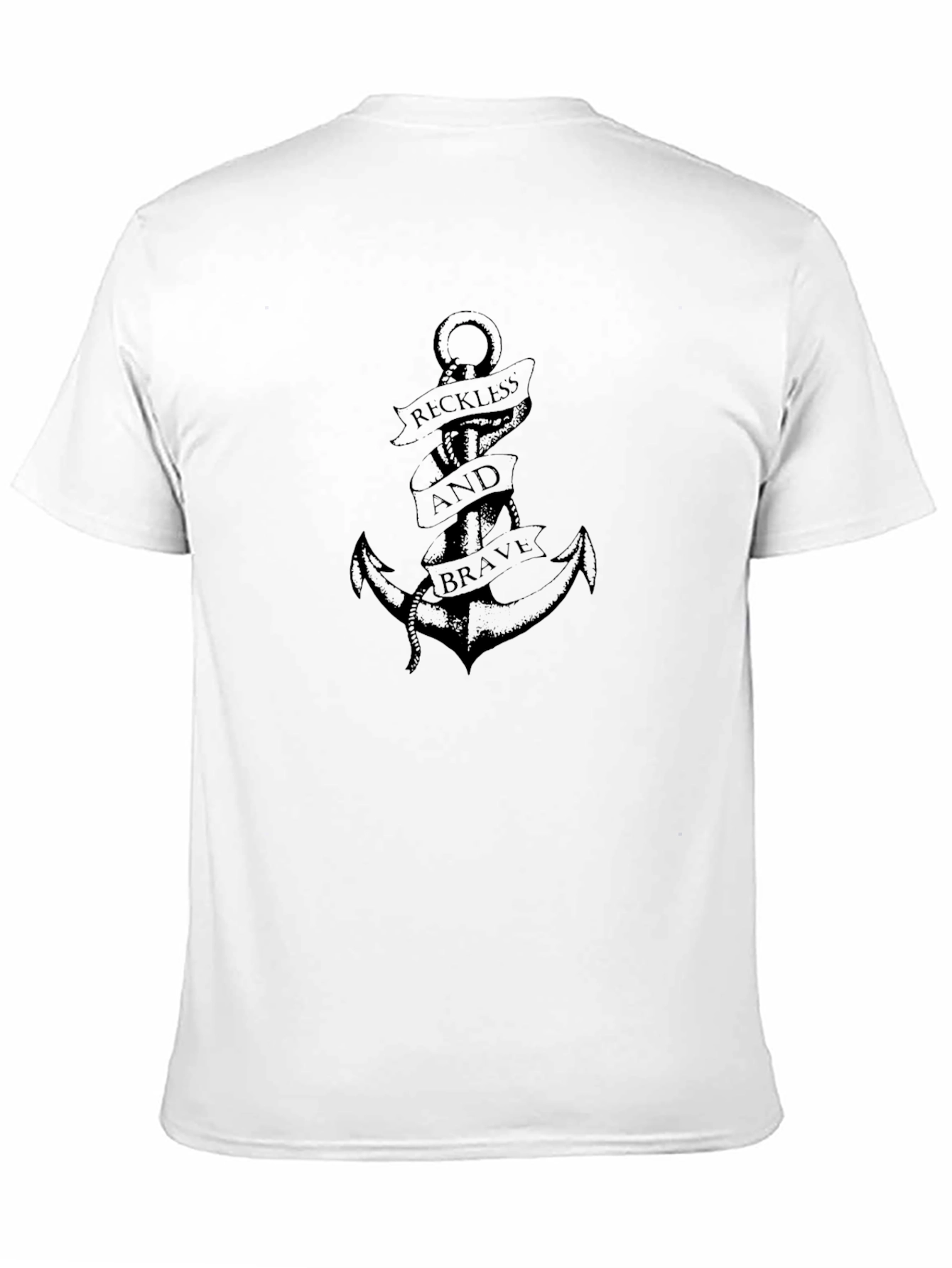 Black Reckless and Brave Anchor Graphic Tee - Black view 11