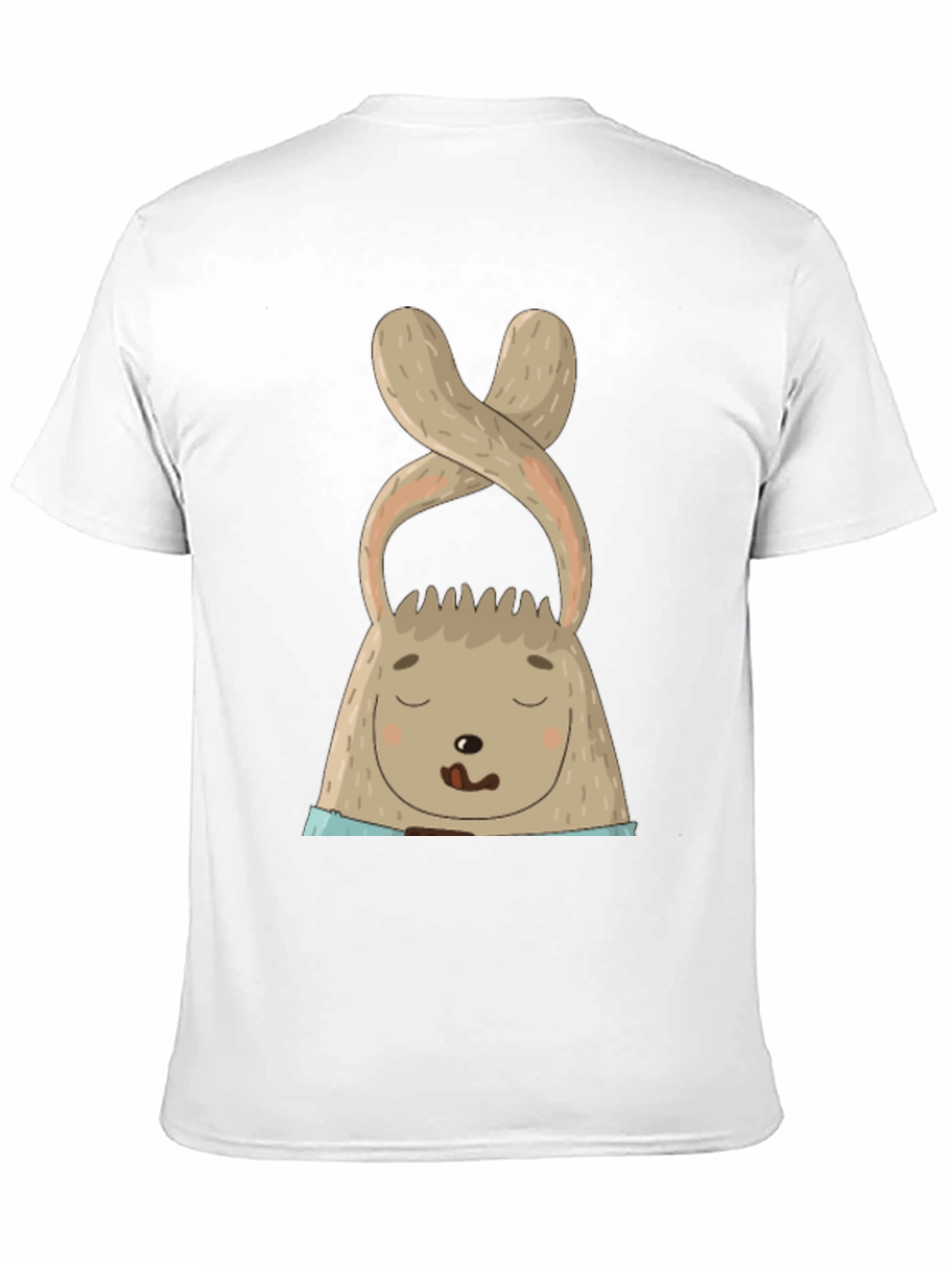 Black Cute Bunny Graphic Tee - Black Cotton Blend view 11