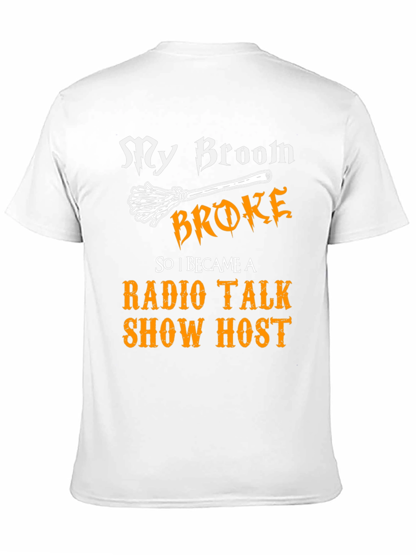 Black My Broom Broke Radio Talk Show Host T-Shirt view 11