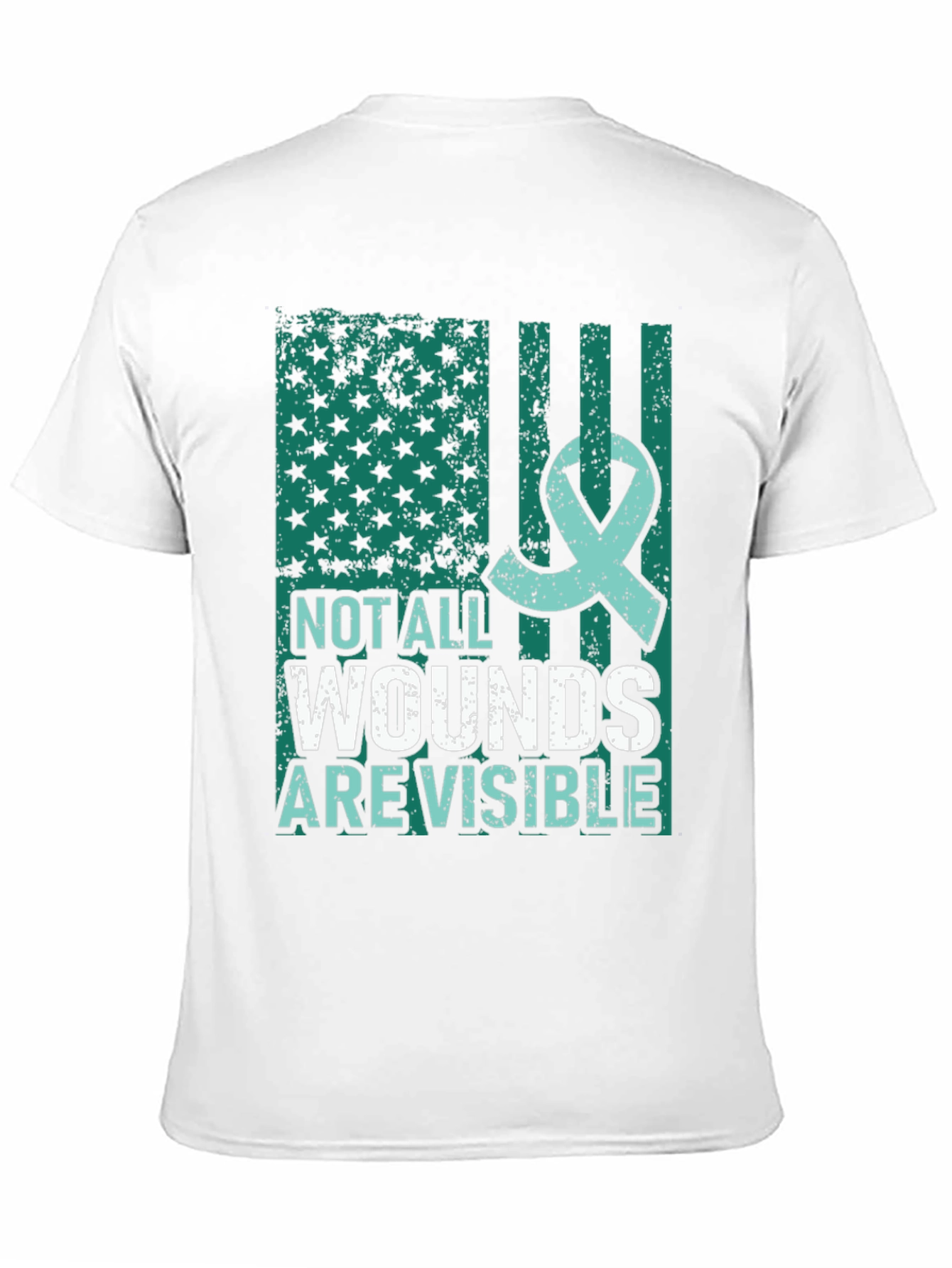 Black Not All Wounds Are Visible Mental Health Awareness T-Shirt view 11