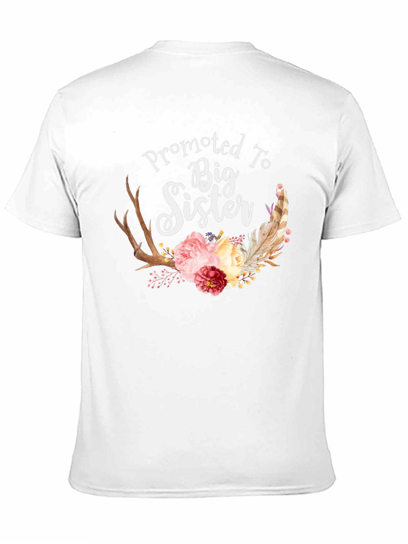 Black Promoted To Big Sister Floral T-Shirt view 11