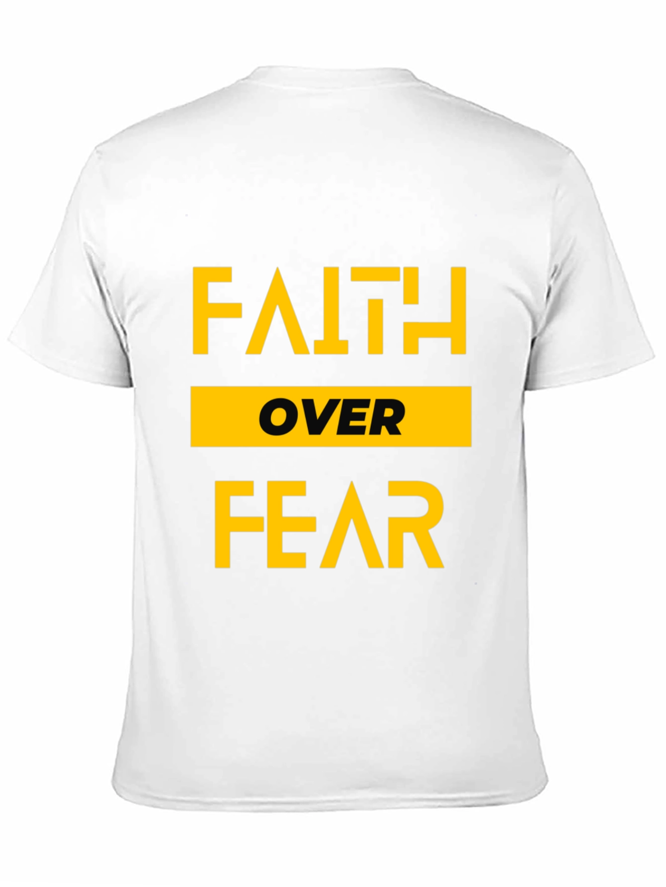 Black Faith Over Fear Graphic Print Crew Neck T-Shirt view 11