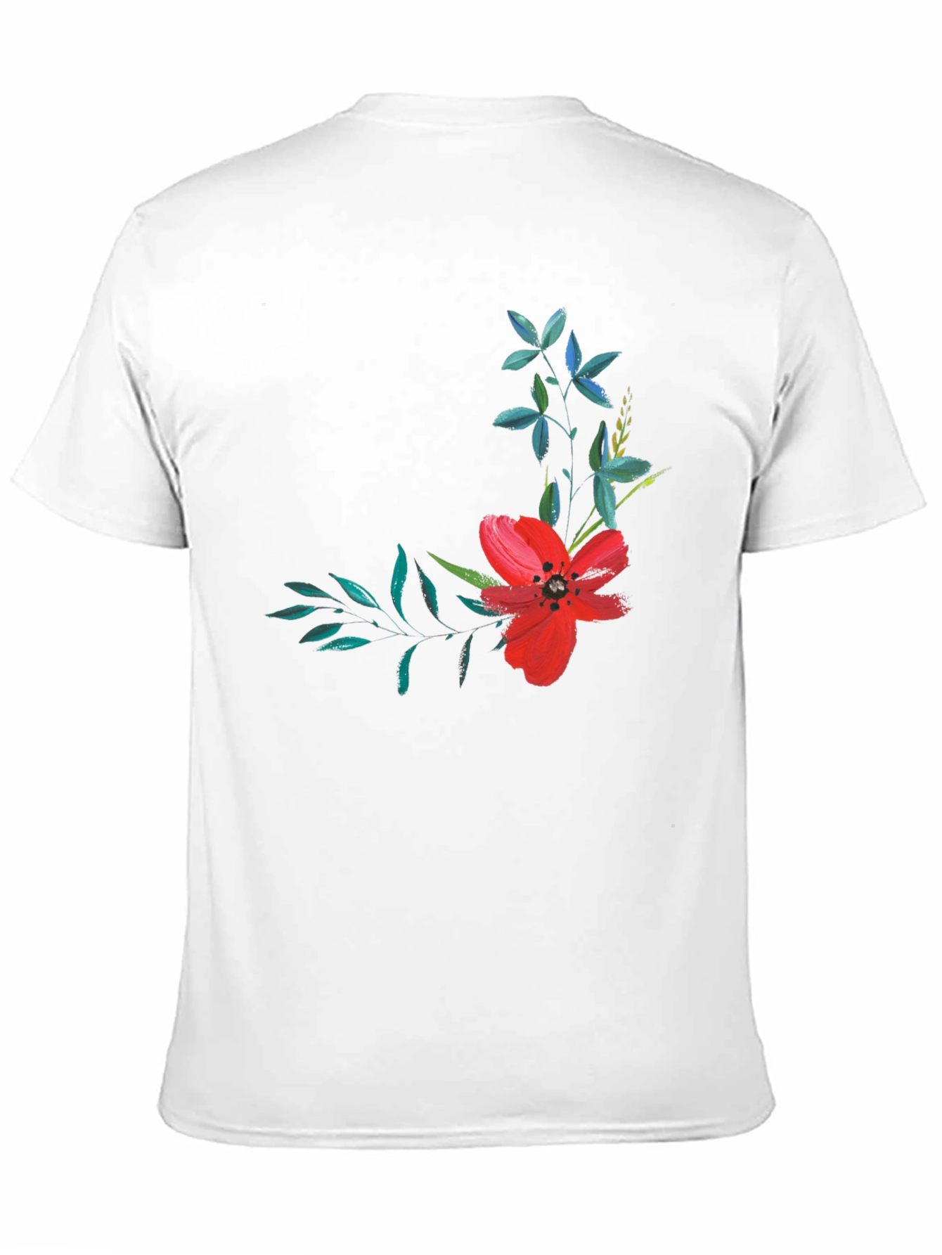 Black Floral Print T-Shirt - Modern Black Tee view 11