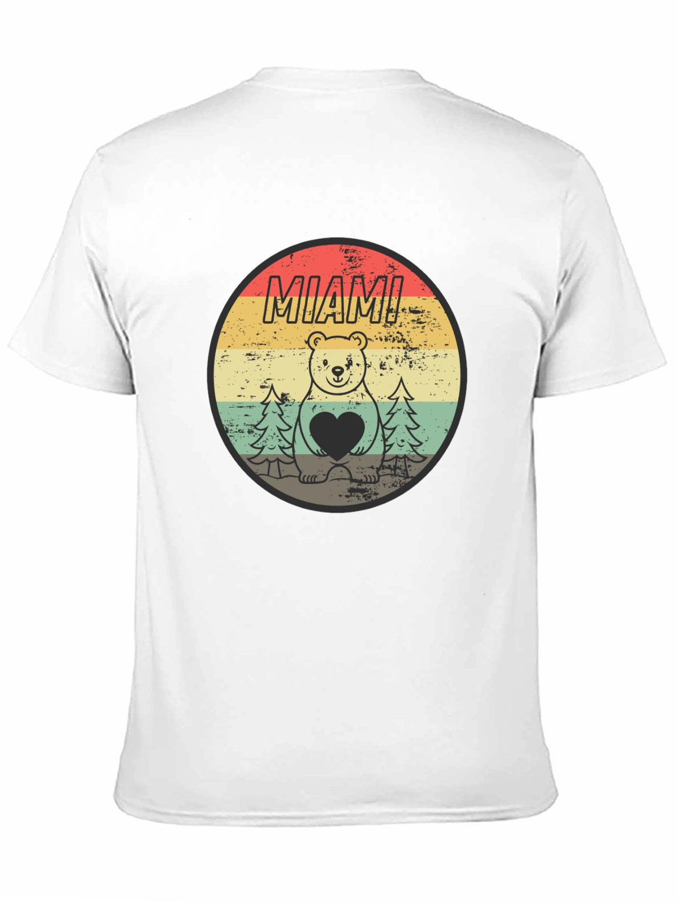 Black Miami Bear Heart Vintage Graphic T-Shirt view 11