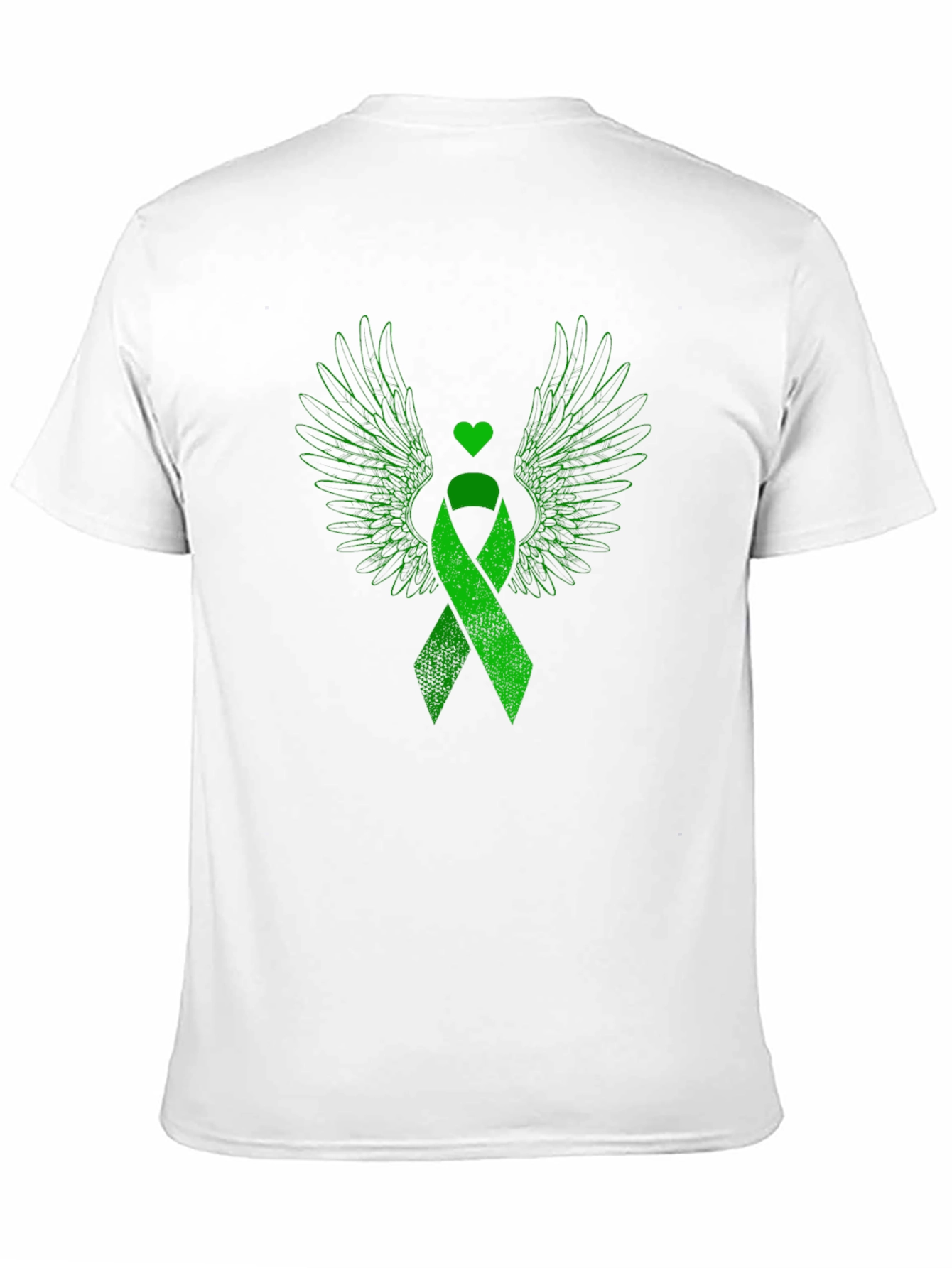 Black Green Ribbon Wings Graphic Tee view 11