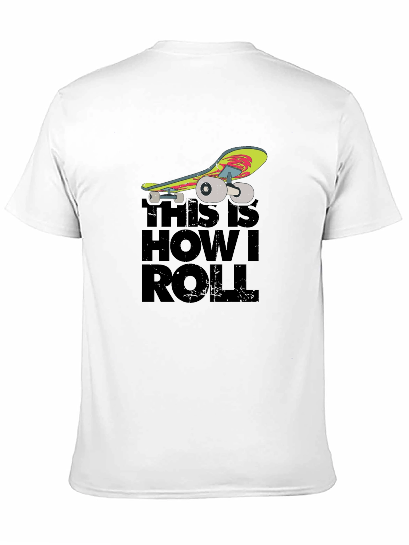 Black Skateboard Graphic T-Shirt - "This Is How I Roll" view 11