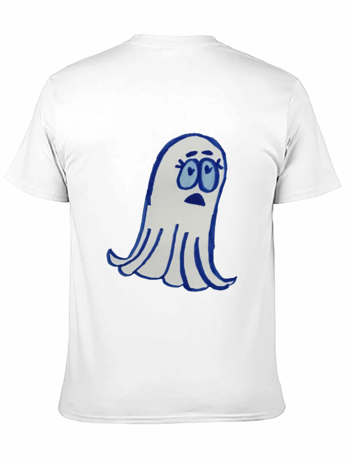 Black Spooky Cute Ghost Graphic Tee - Black Cotton Blend view 11