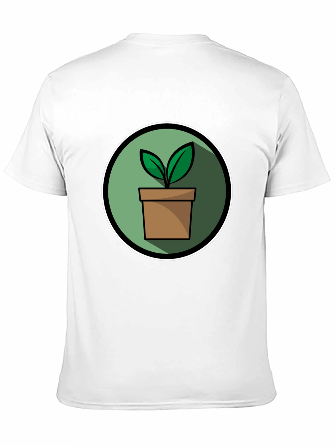 Black Plant Pot Graphic Tee - Black Cotton Blend T-Shirt view 11