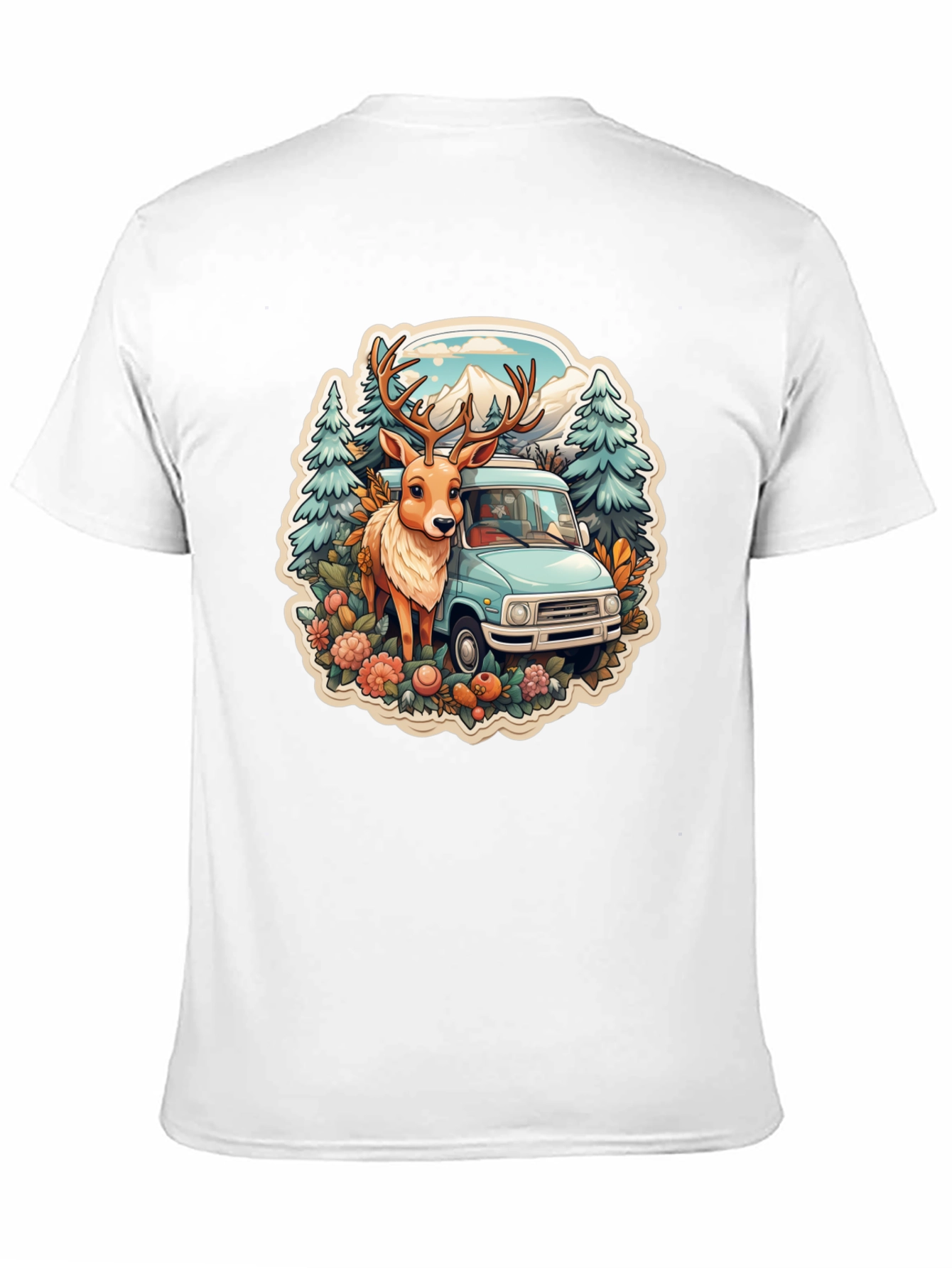 Black Deer & Camper Van Graphic Tee view 11