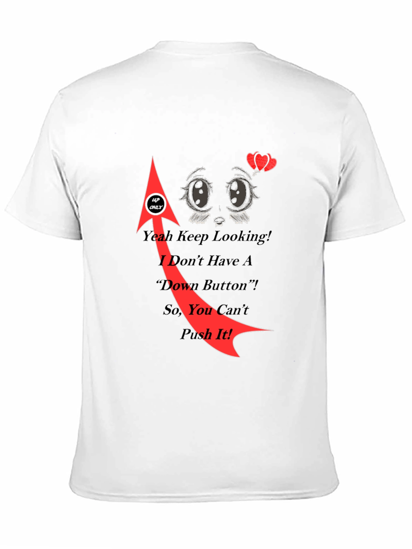 Black Humorous 'No Down Button' Graphic Tee - Black view 11