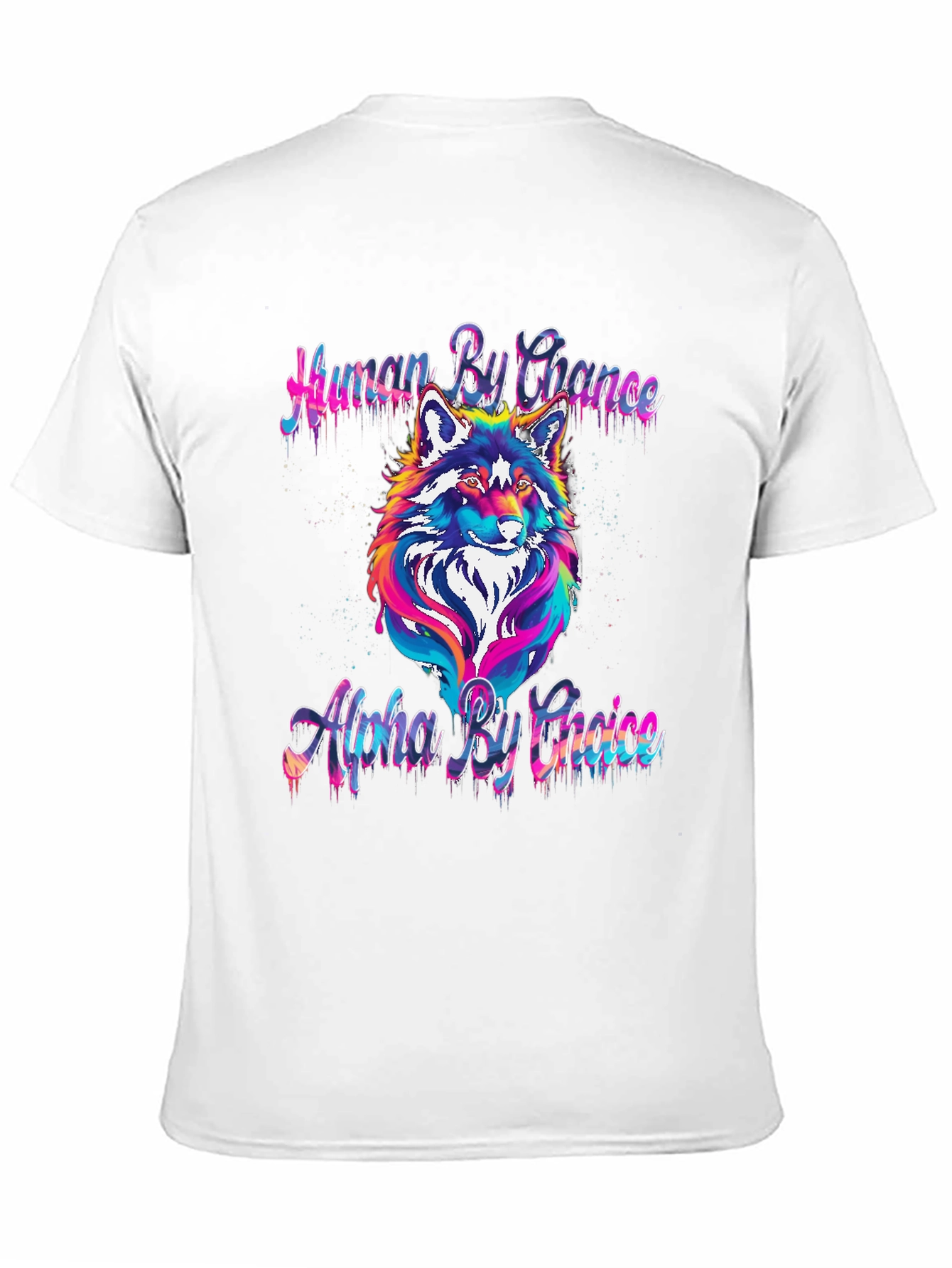 Black Human by Chance Alpha by Choice Wolf Graphic Tee view 11