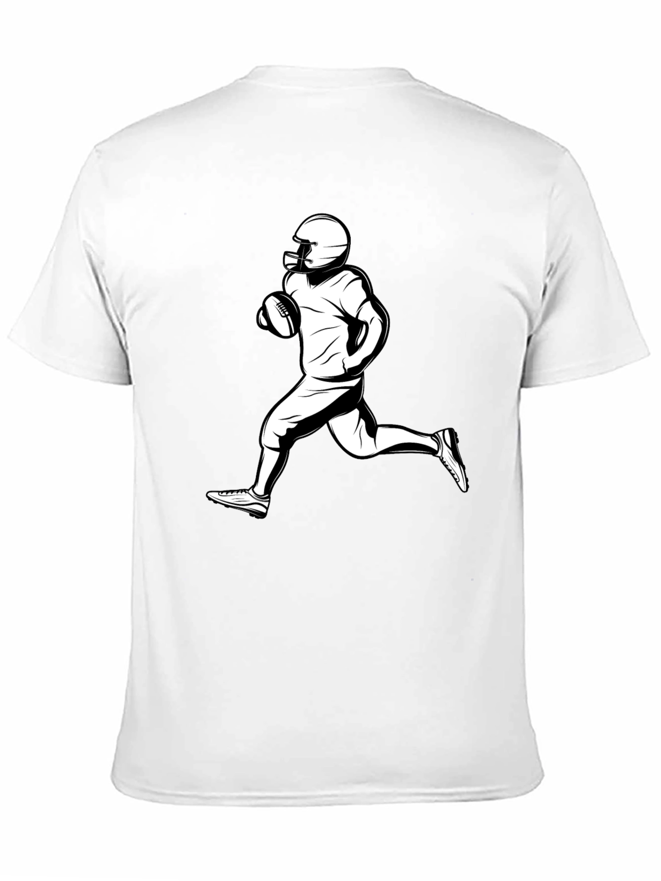Black Football Player Graphic Tee - Black Cotton T-Shirt view 11