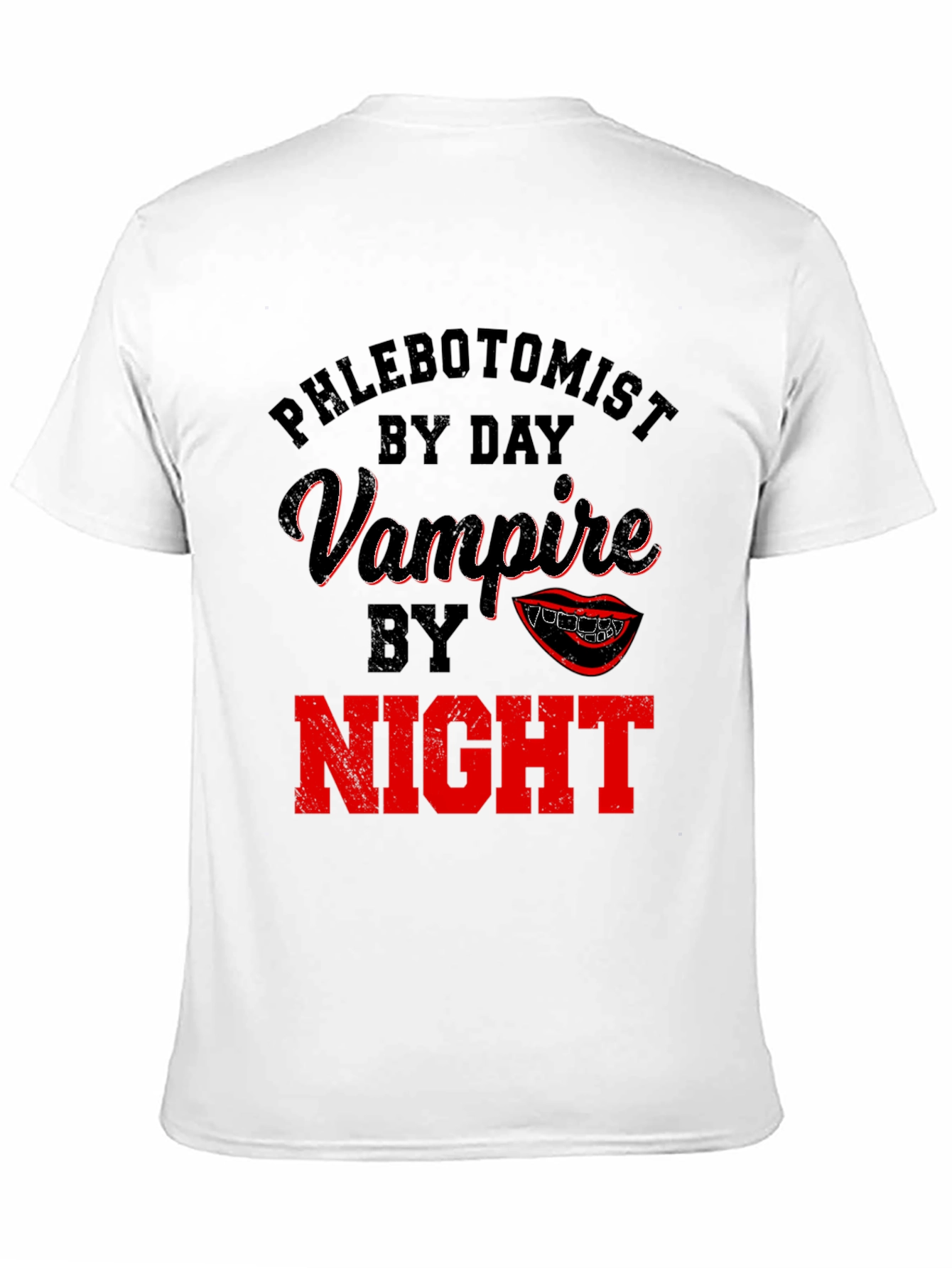 Black Phlebotomist By Day Vampire By Night Novelty T-Shirt view 11