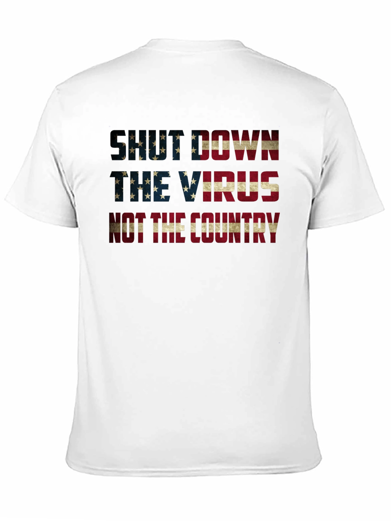 Black Shut Down Virus Not Country Patriotic T-Shirt view 11