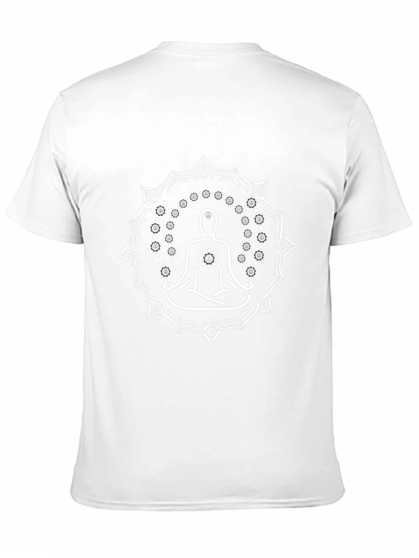 Black Meditative Mandala Black T-Shirt view 11